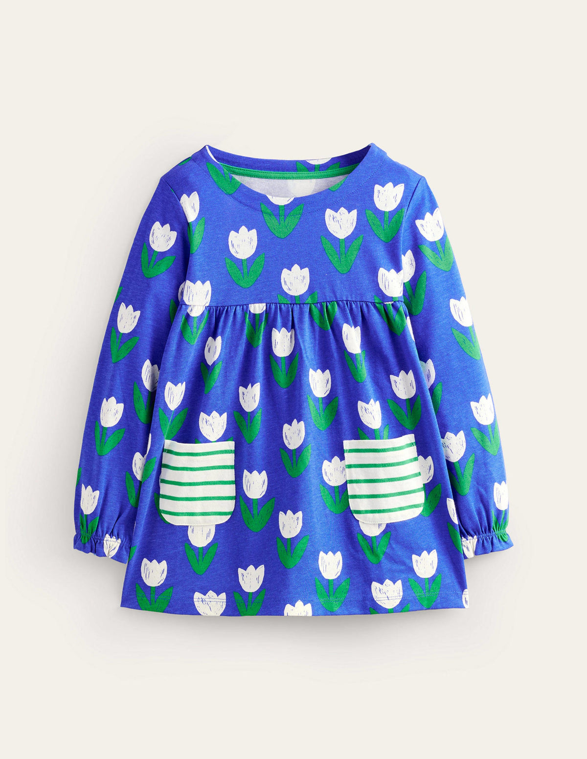 Hotchpotch Printed Tunic-Blue Heron Tulips - Image 1