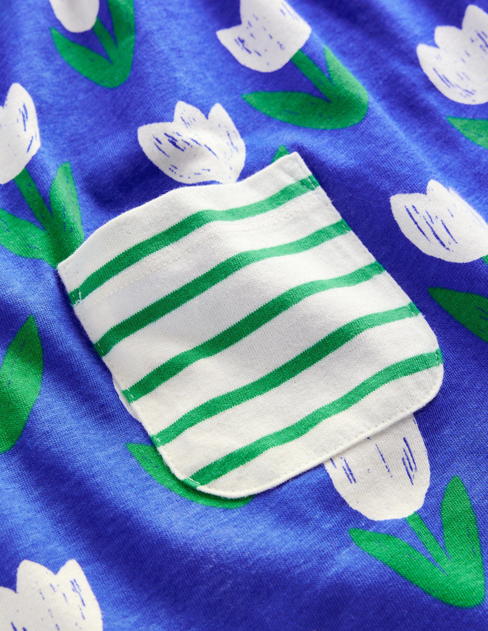 Hotchpotch Printed Tunic-Blue Heron Tulips - Image 3