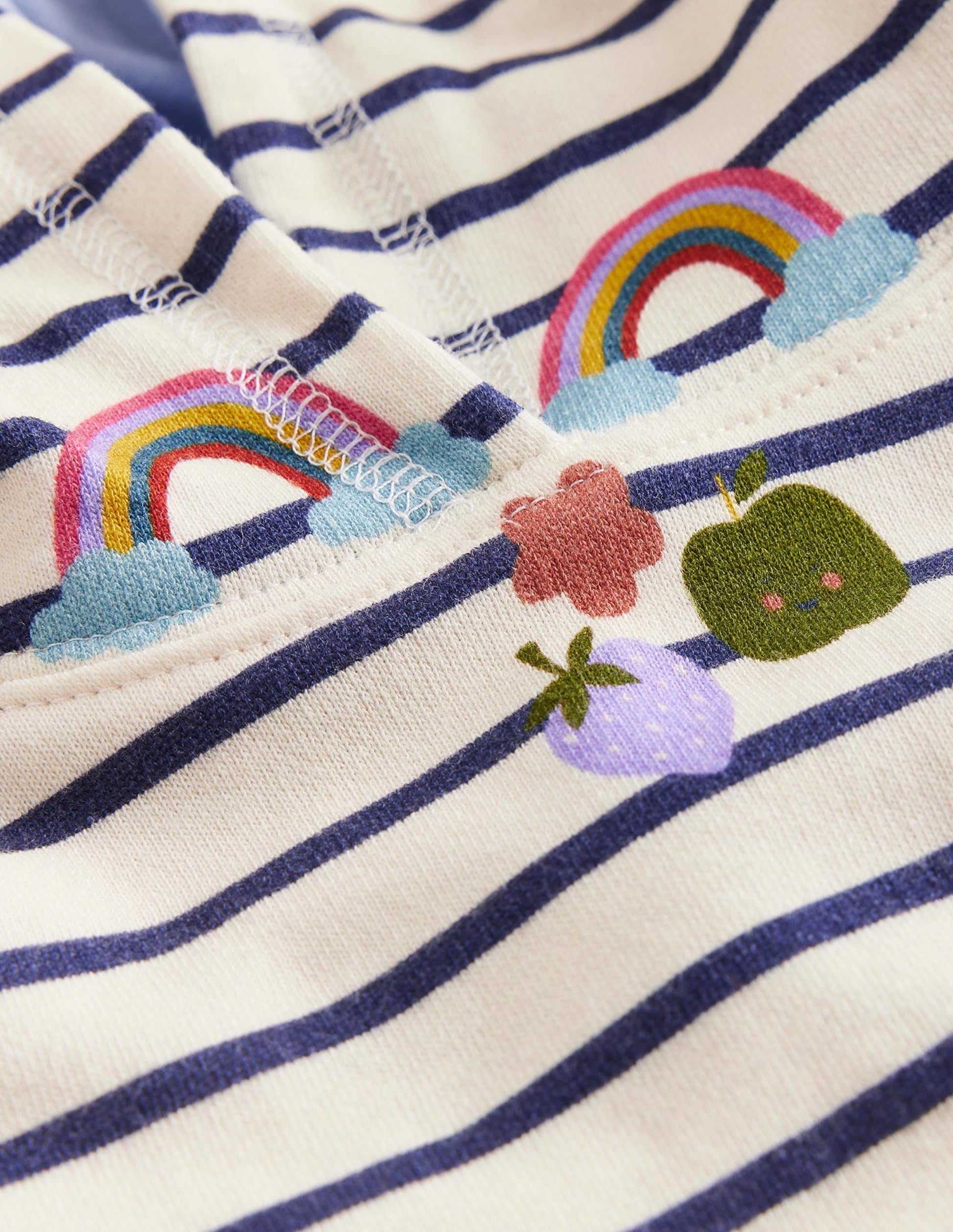 Printed Hoodie-Stripe Rainbow Clouds-3