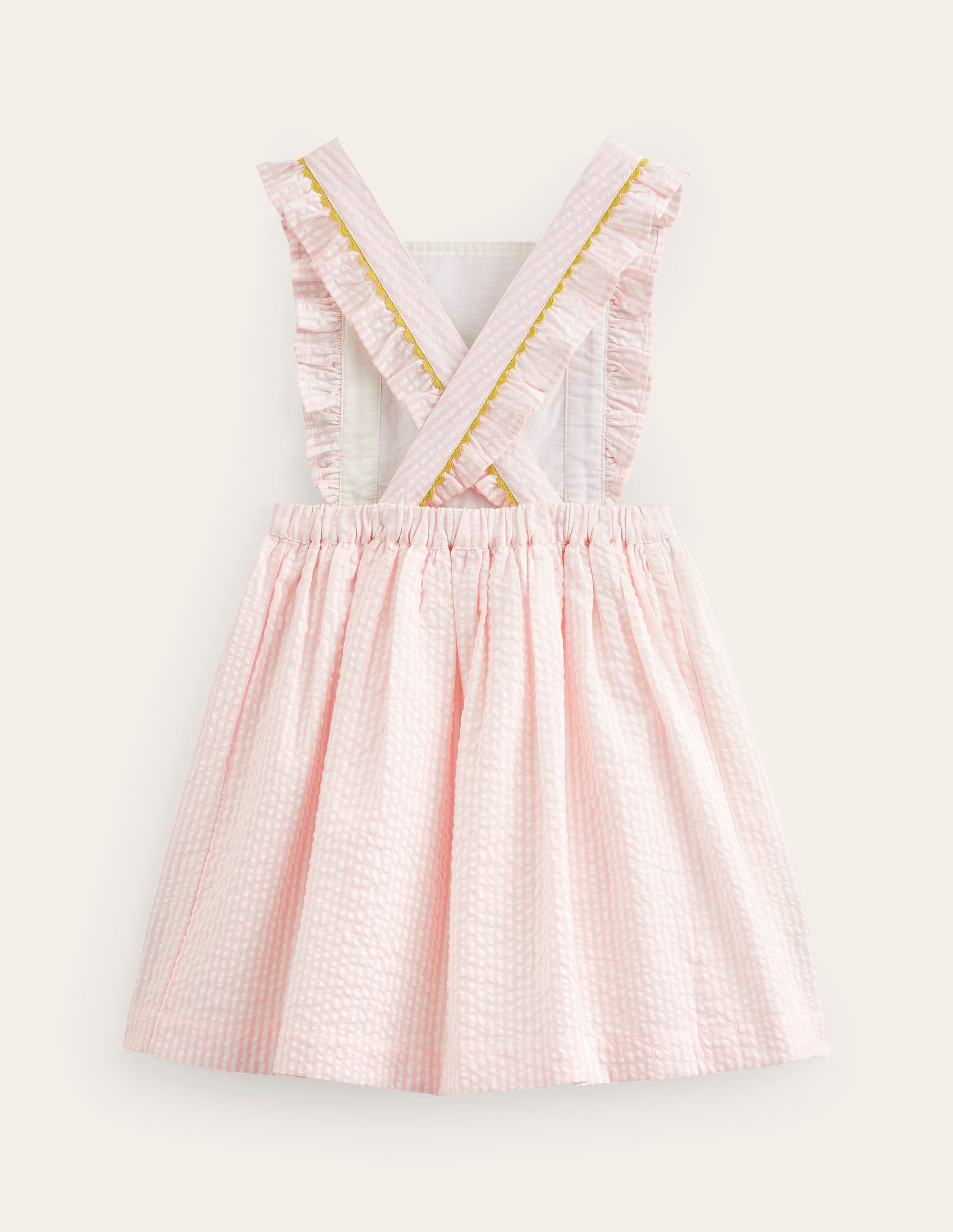 Charming Pinafore Dress-Pink / Ivory Stripe Chicks - Image 2