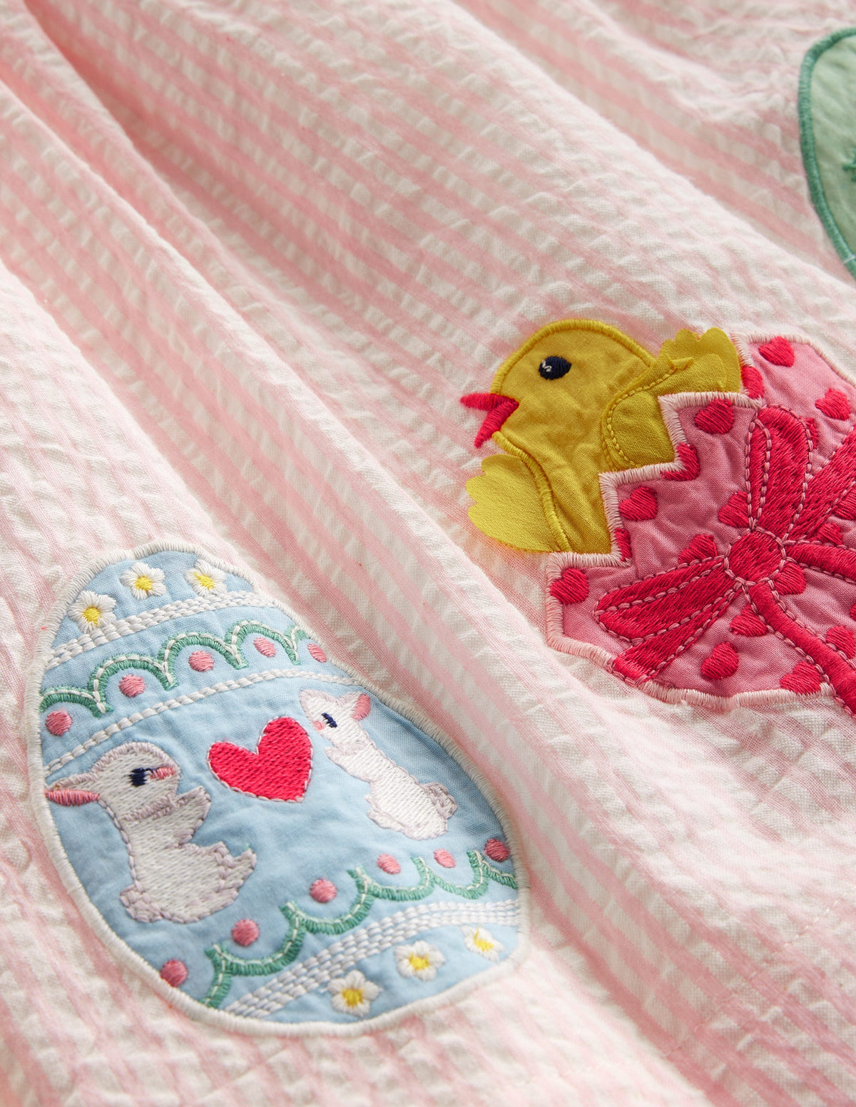 Charming Pinafore Dress-Pink / Ivory Stripe Chicks - Image 3