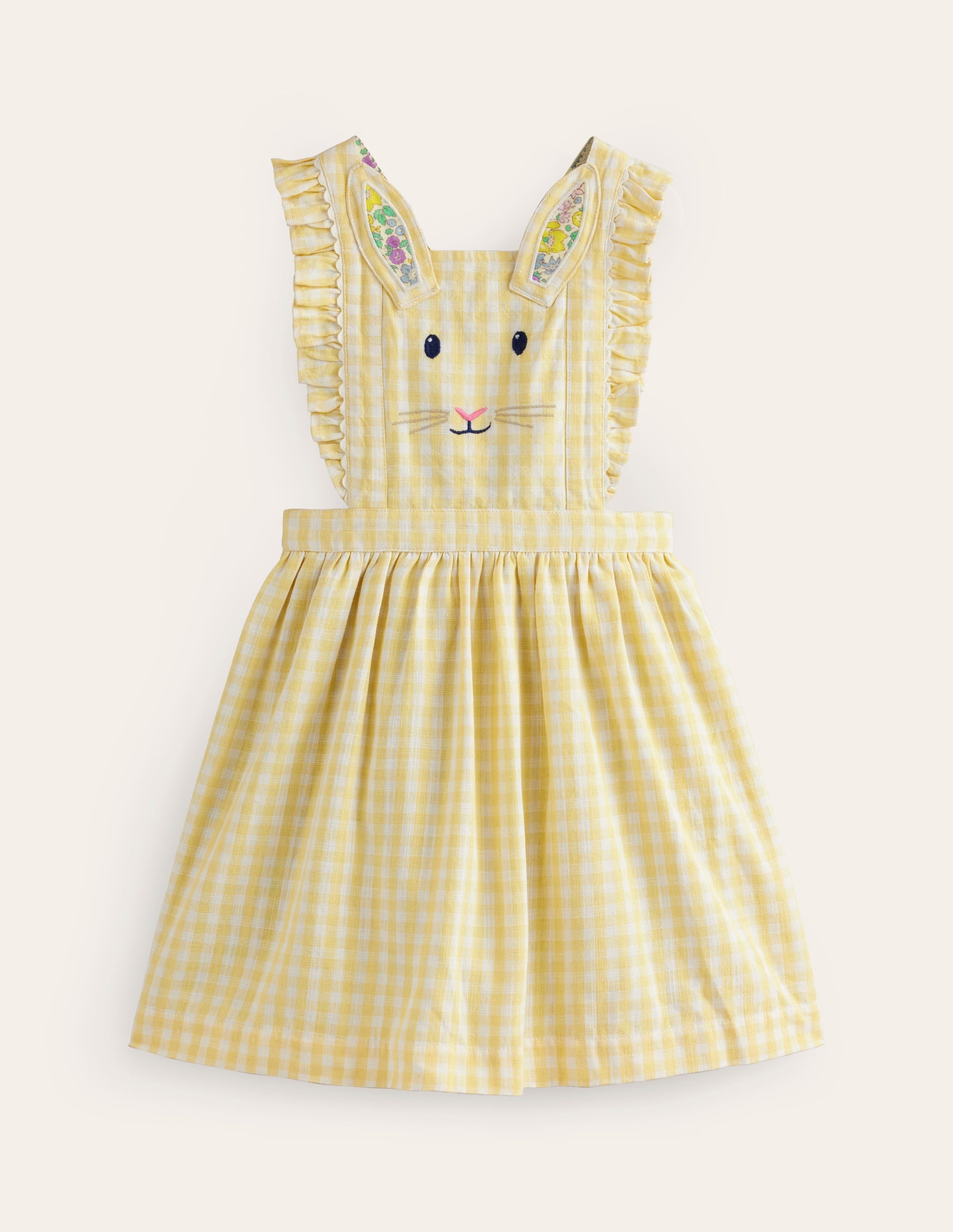 Charming Pinafore Dress-Honey / Ivory Stripe Bunny - Image 1