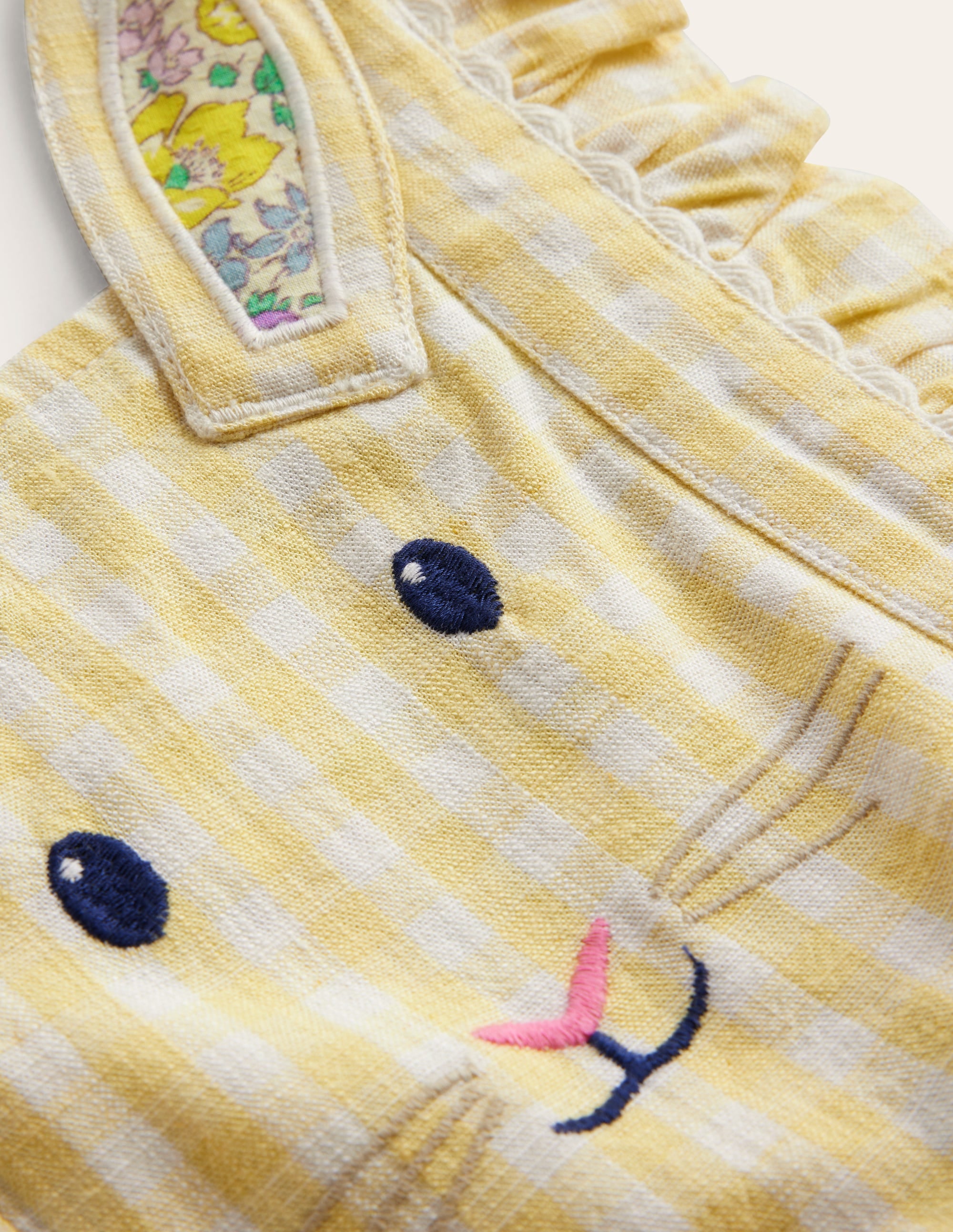 Charming Pinafore Dress-Honey / Ivory Stripe Bunny - Image 3