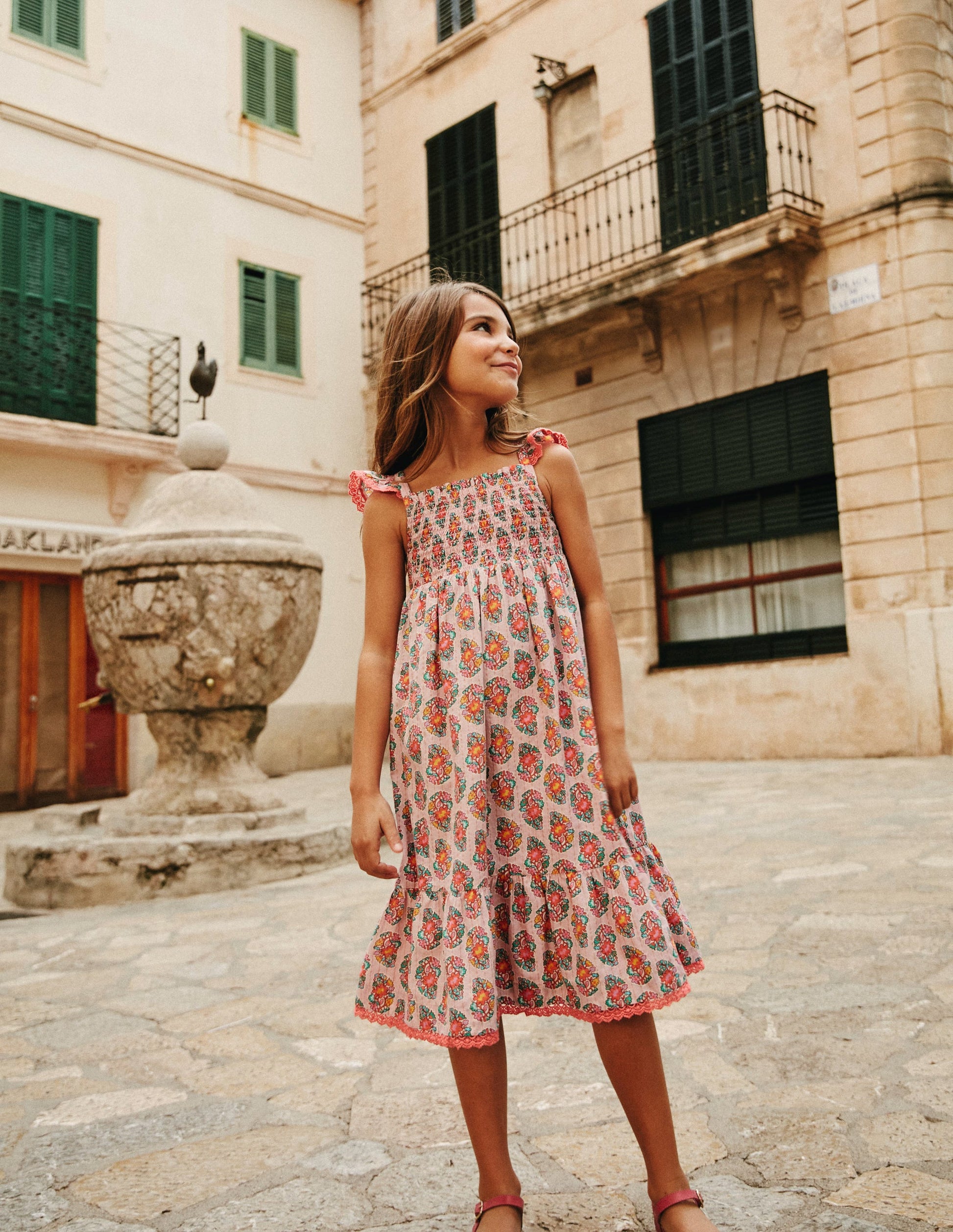 Frill Strap Maxi Sundress-Sugared Almond Pink Paisley-6