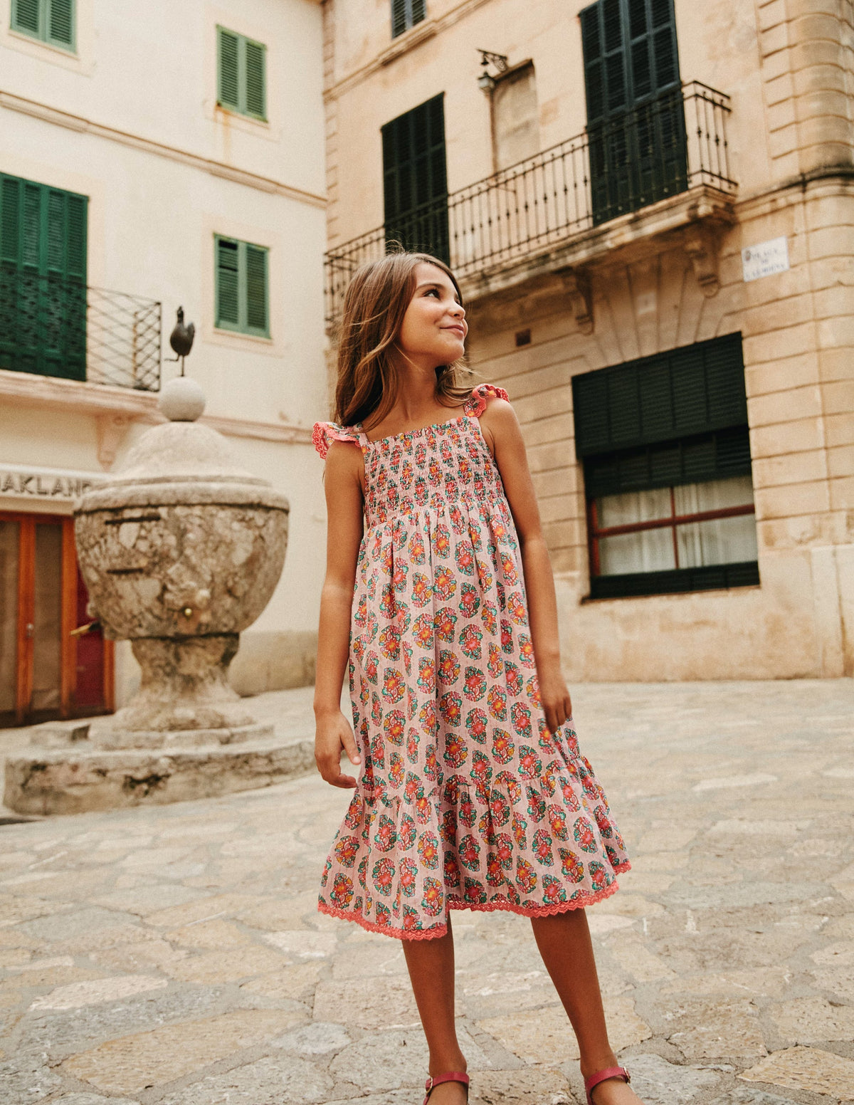 Frill Strap Maxi Sundress-Sugared Almond Pink Paisley - Image 6
