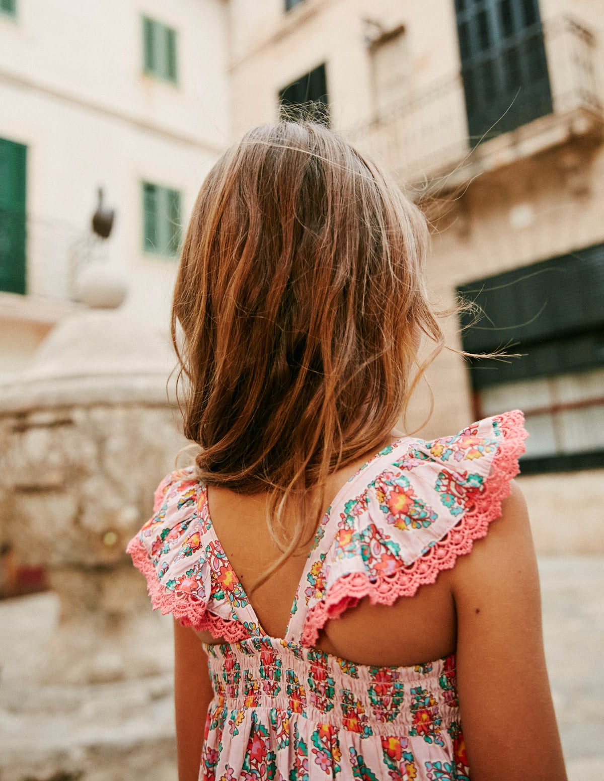 Frill Strap Maxi Sundress-Sugared Almond Pink Paisley - Image 7