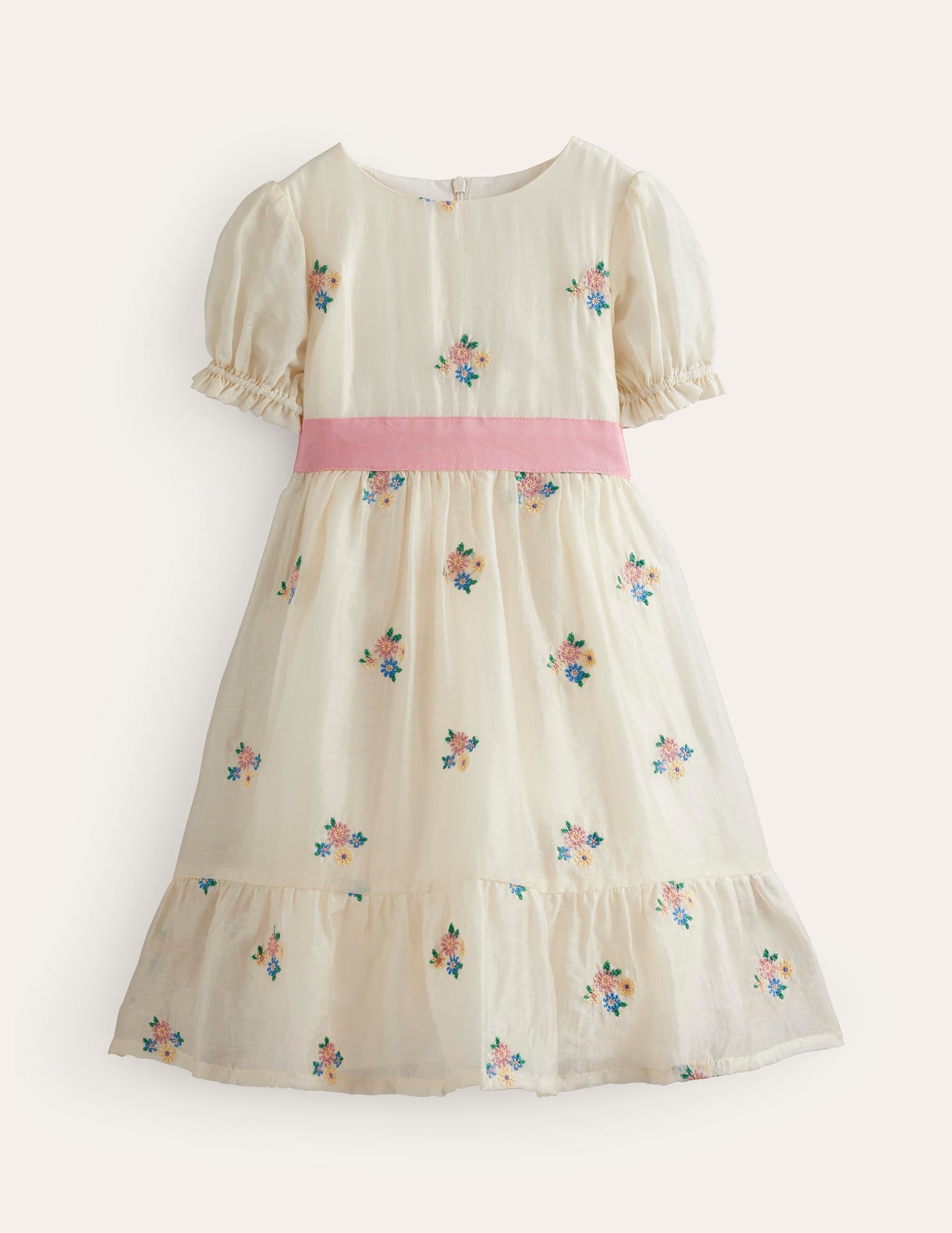 Flutter Organza Dress-Ivory Floral - Image 1