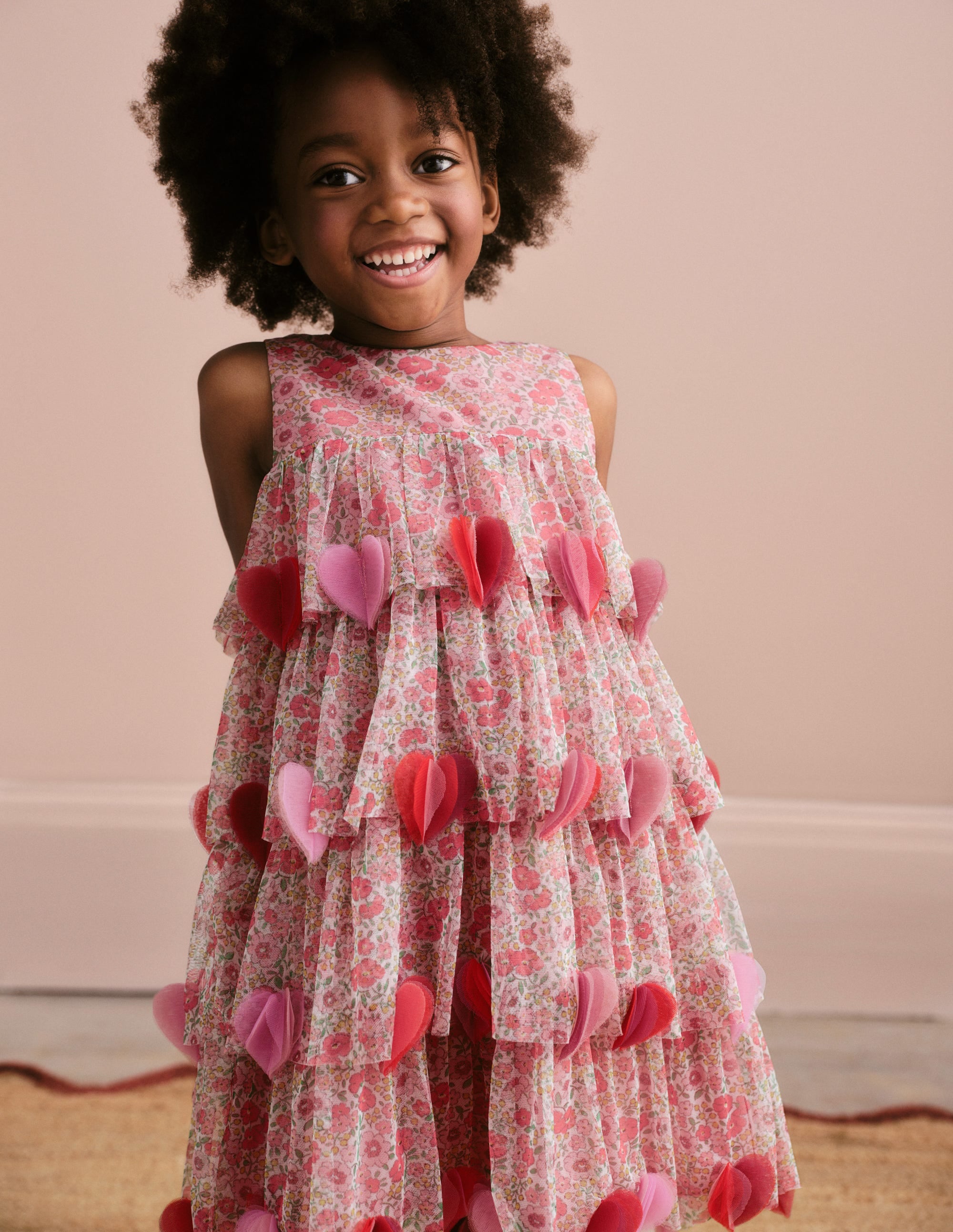 Heart Flutter Party Dress-Pink Flowerbed - Image 4