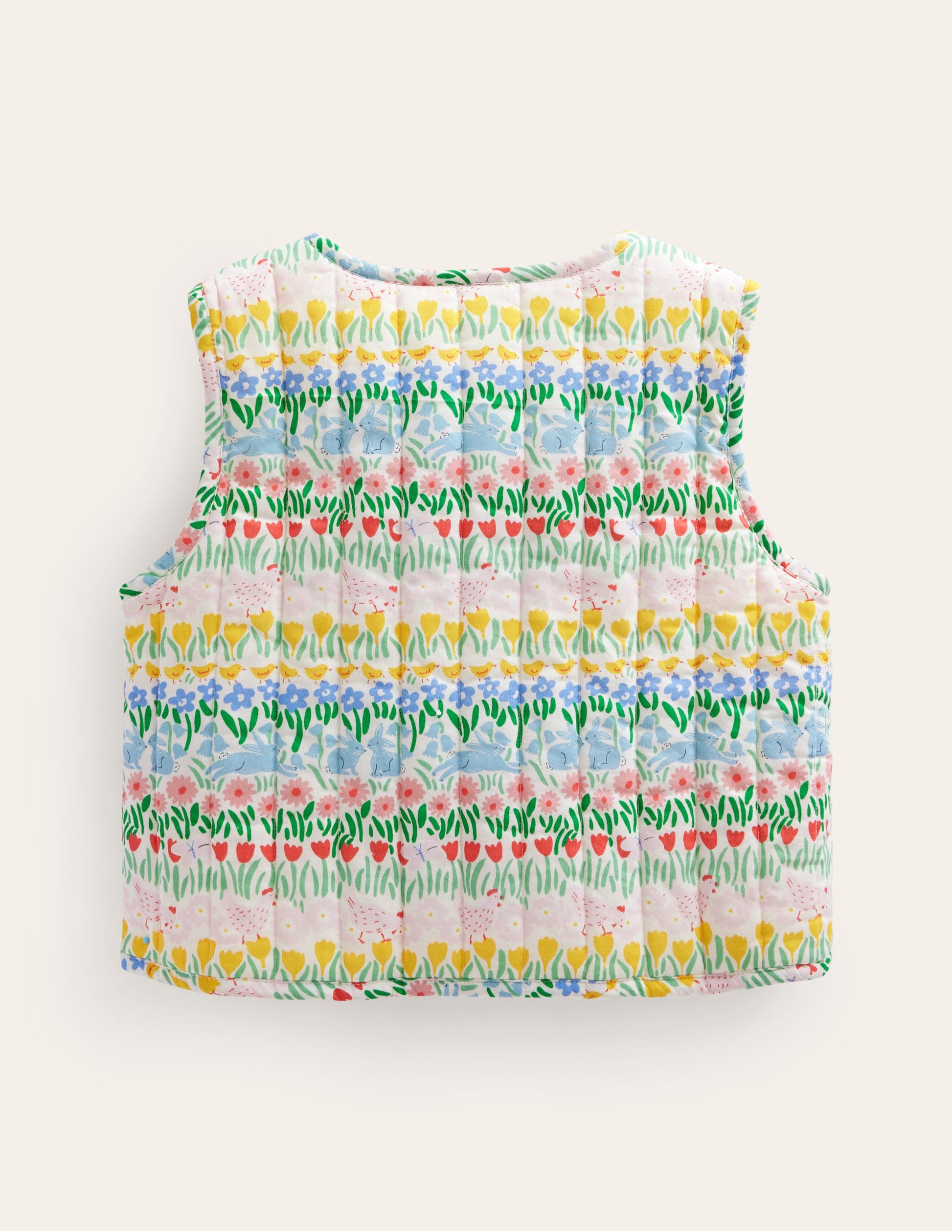 Quilted Gilet-Multi Spring Stripe-2