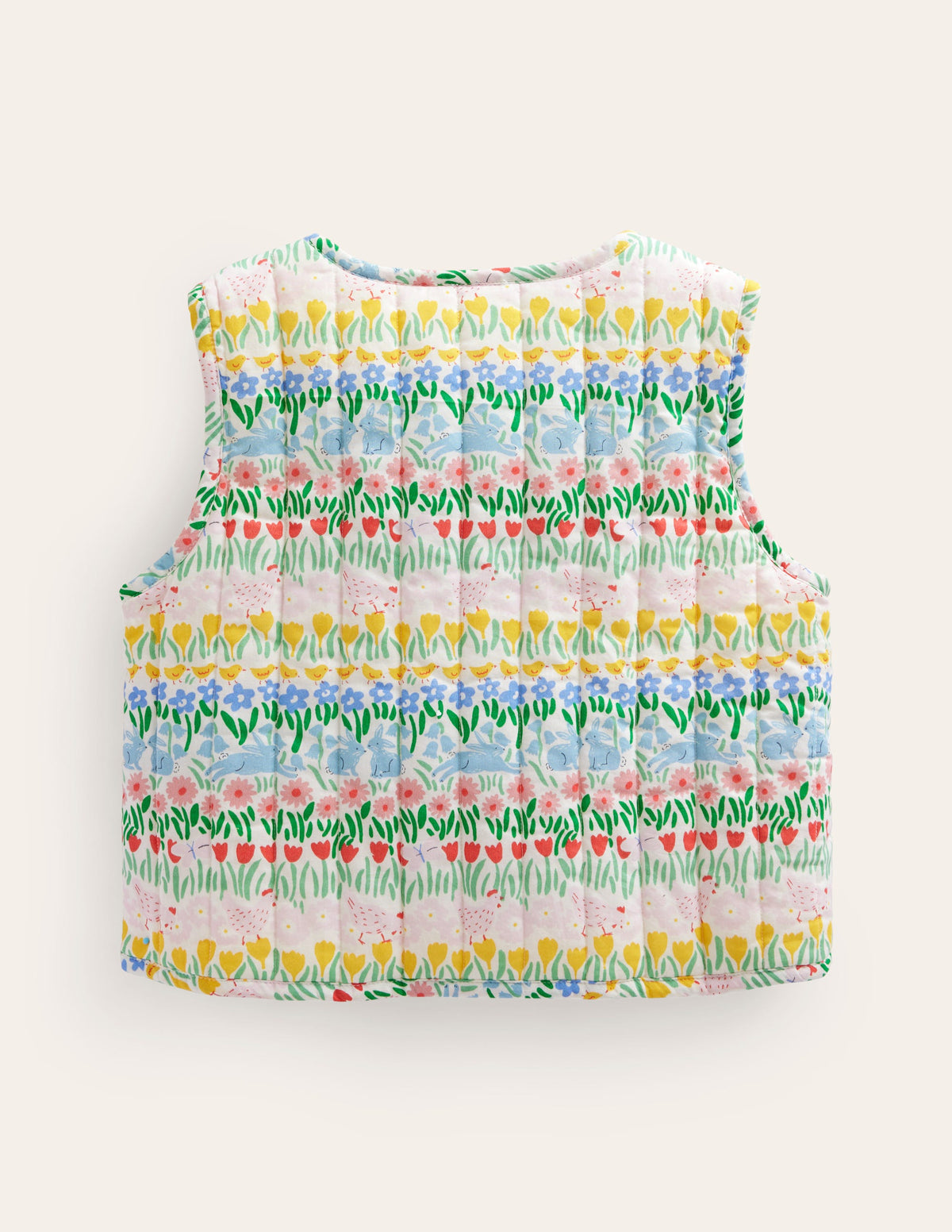 Quilted Gilet-Multi Spring Stripe - Image 2