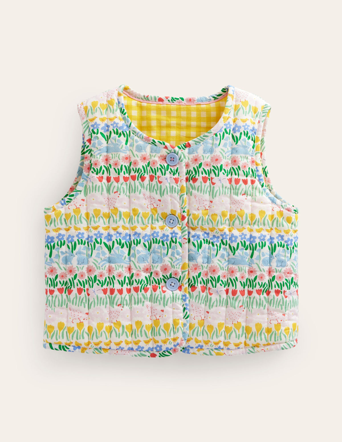 Quilted Gilet-Multi Spring Stripe - Image 1