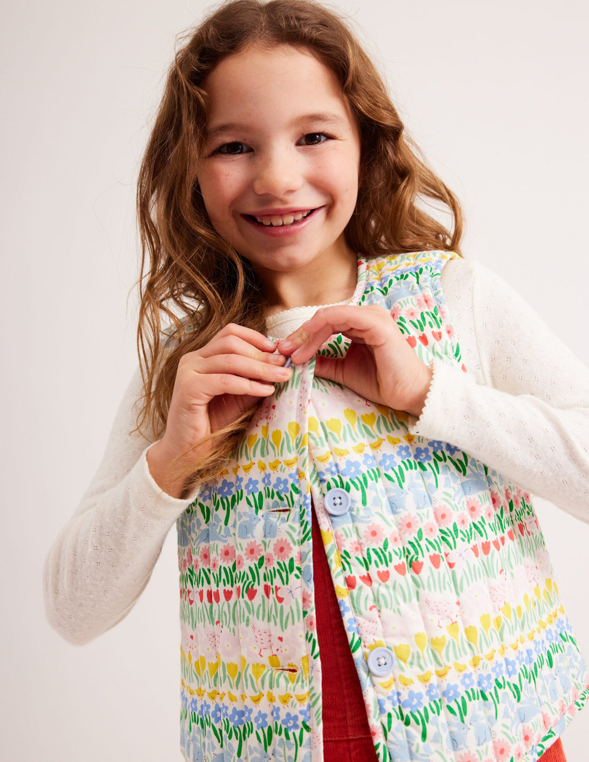 Quilted Gilet-Multi Spring Stripe-4
