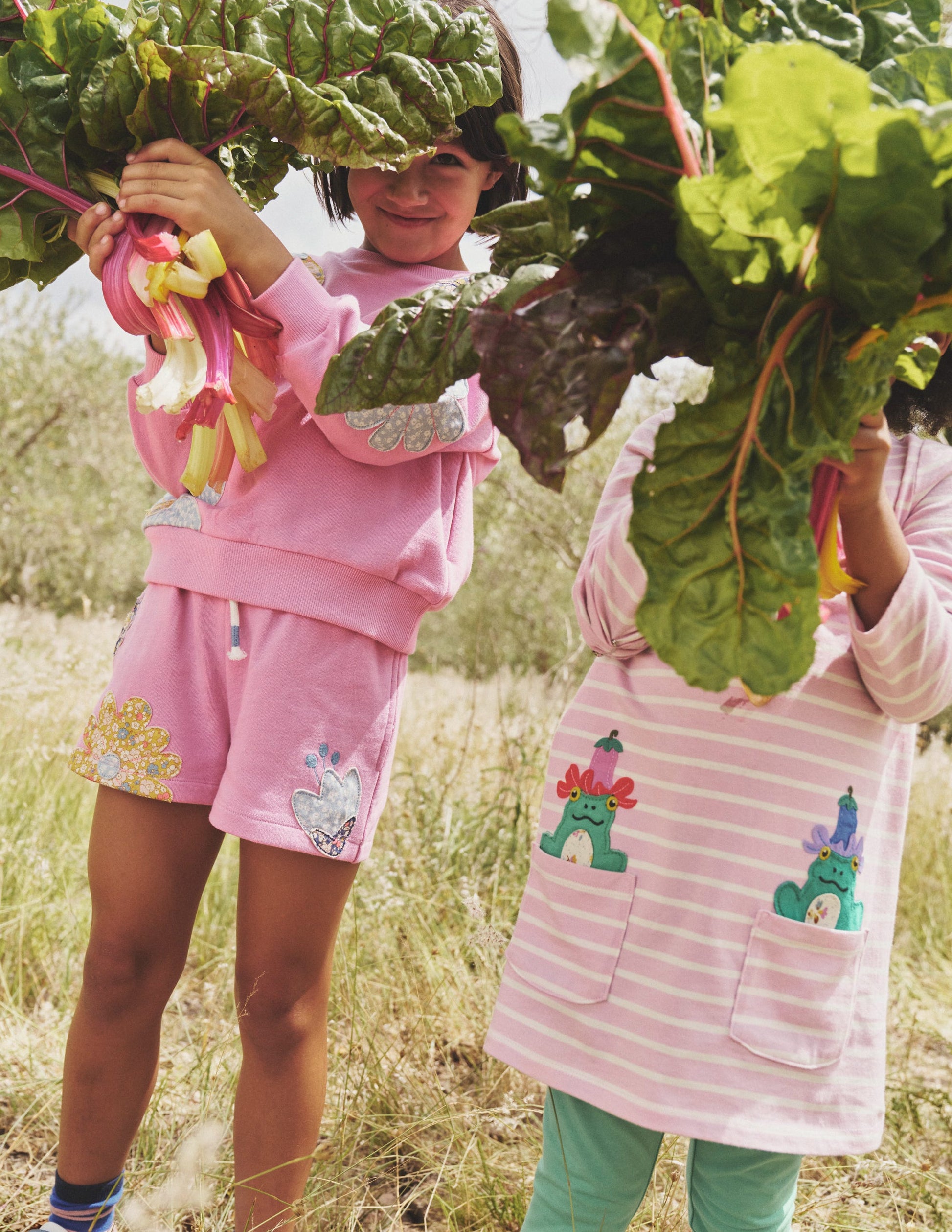 Applique Jersey Shorts-Cosmos Pink Patchwork-4