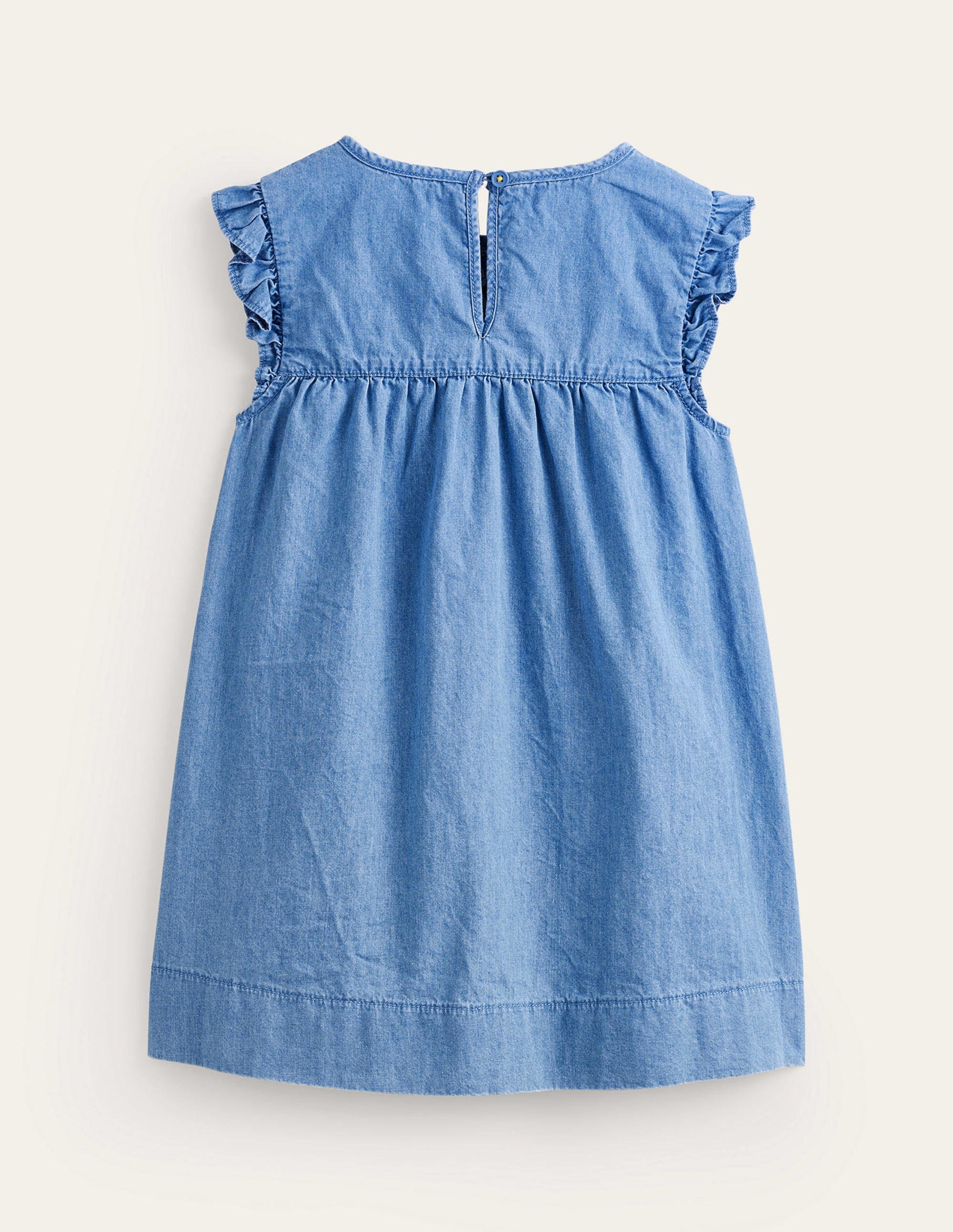 Woven Heart Pocket Tunic-Chambray-2