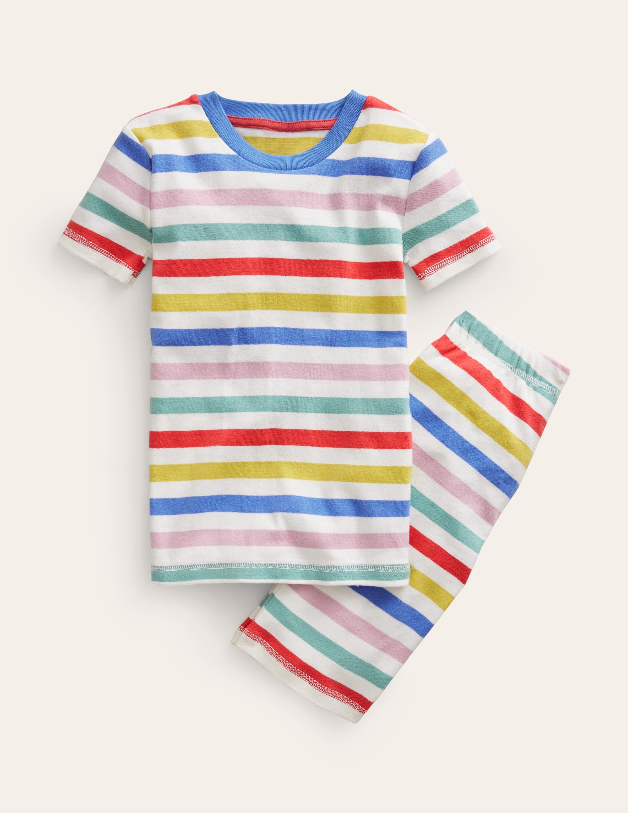 Snug Striped Short Pyjamas-Jam/Georgian Blue - Image 1