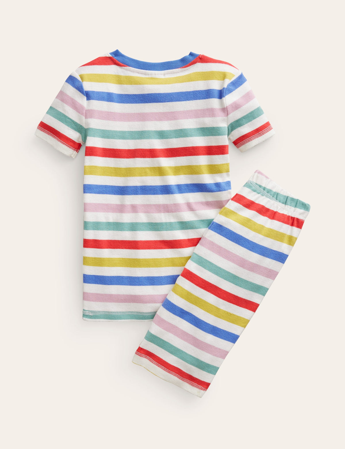 Snug Striped Short Pyjamas-Jam/Georgian Blue-2