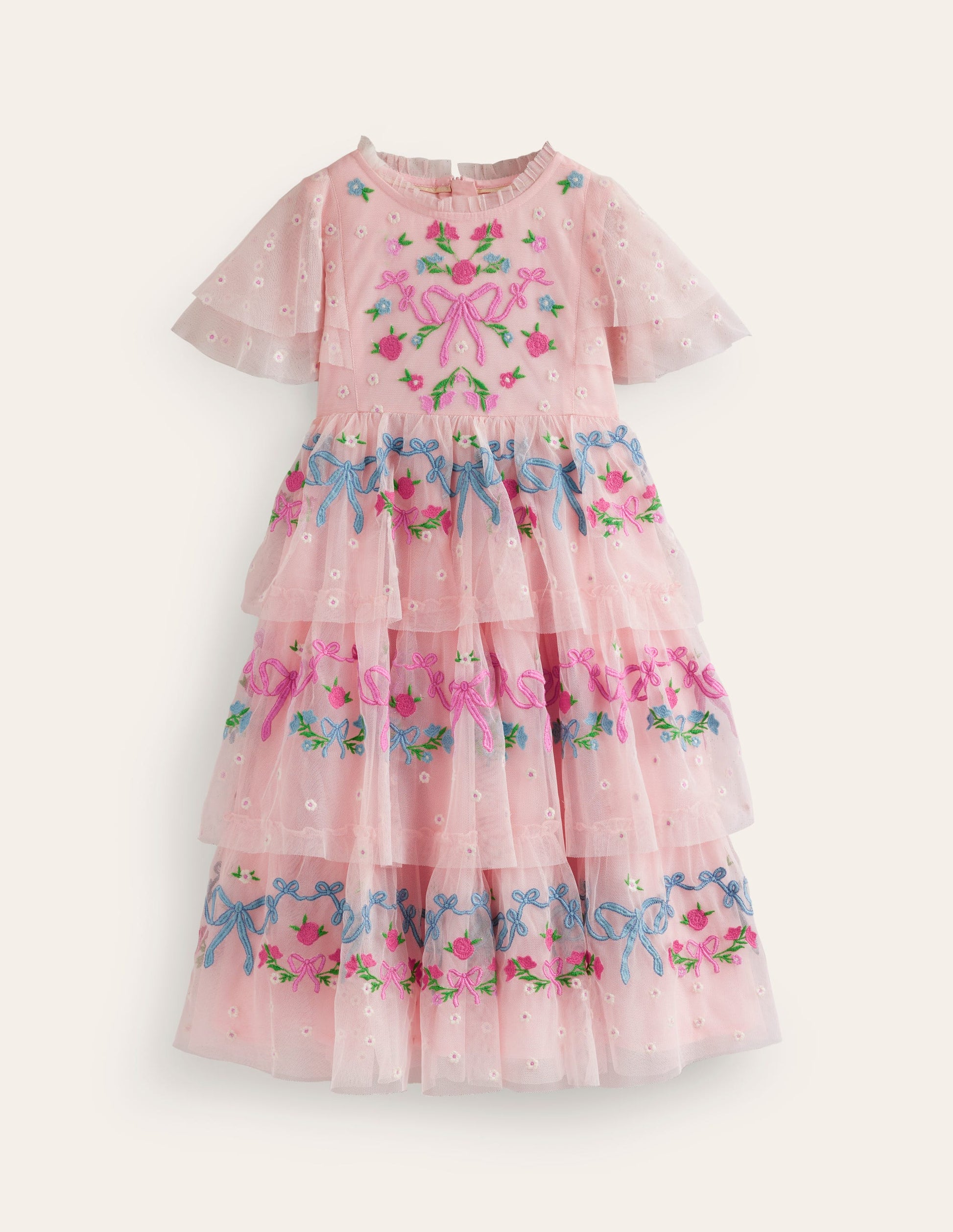 Embroidered Tulle Dress-Provence Dusty Pink-1