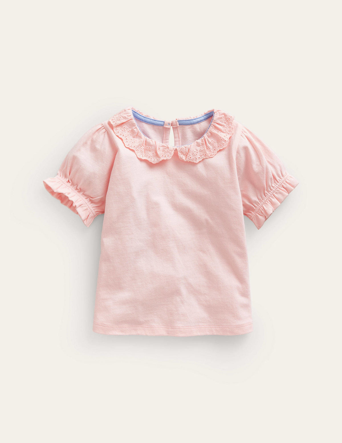 Short-sleeved Collared Top-Provence Dusty Pink - Image 1
