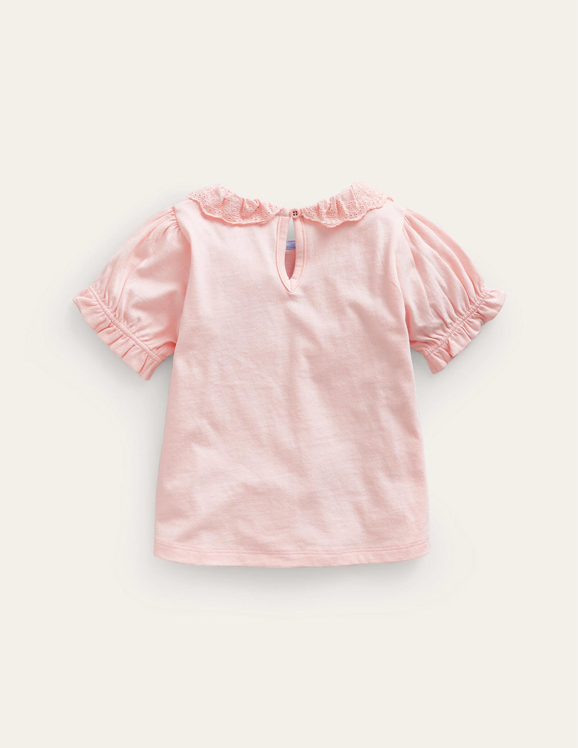 Short-sleeved Collared Top-Provence Dusty Pink - Image 2