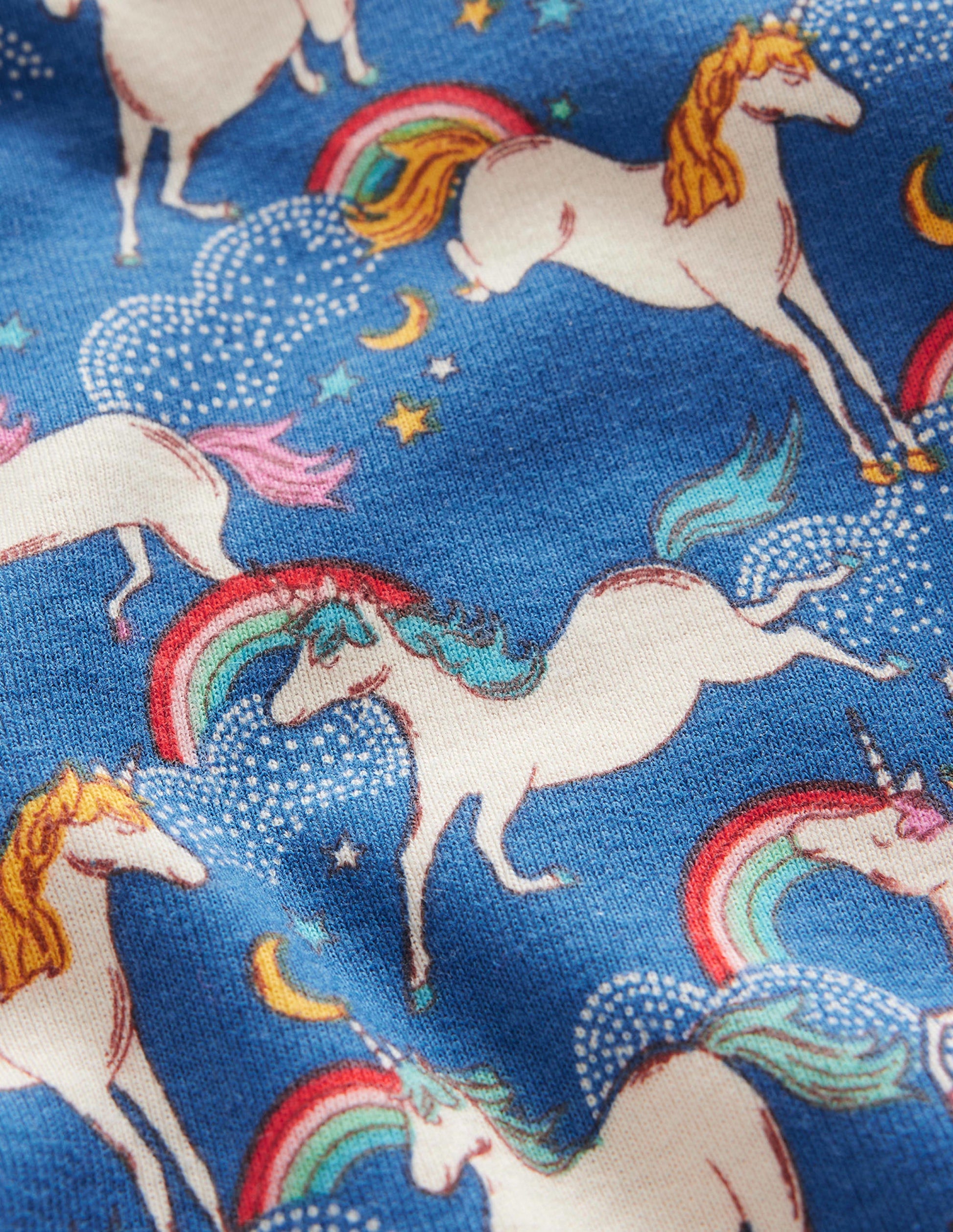 Snug Short John Pyjamas-Bluejay Rainbow Unicorns-3