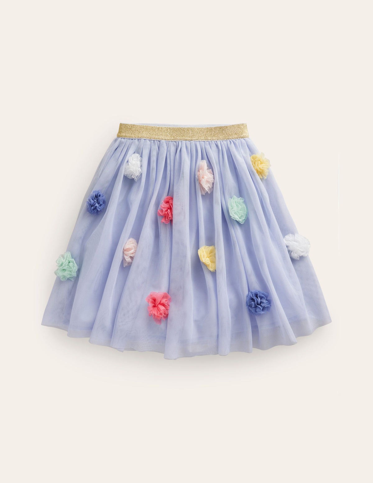 Pom Pom Tulle Midi Skirt-Provence Blue - Image 1