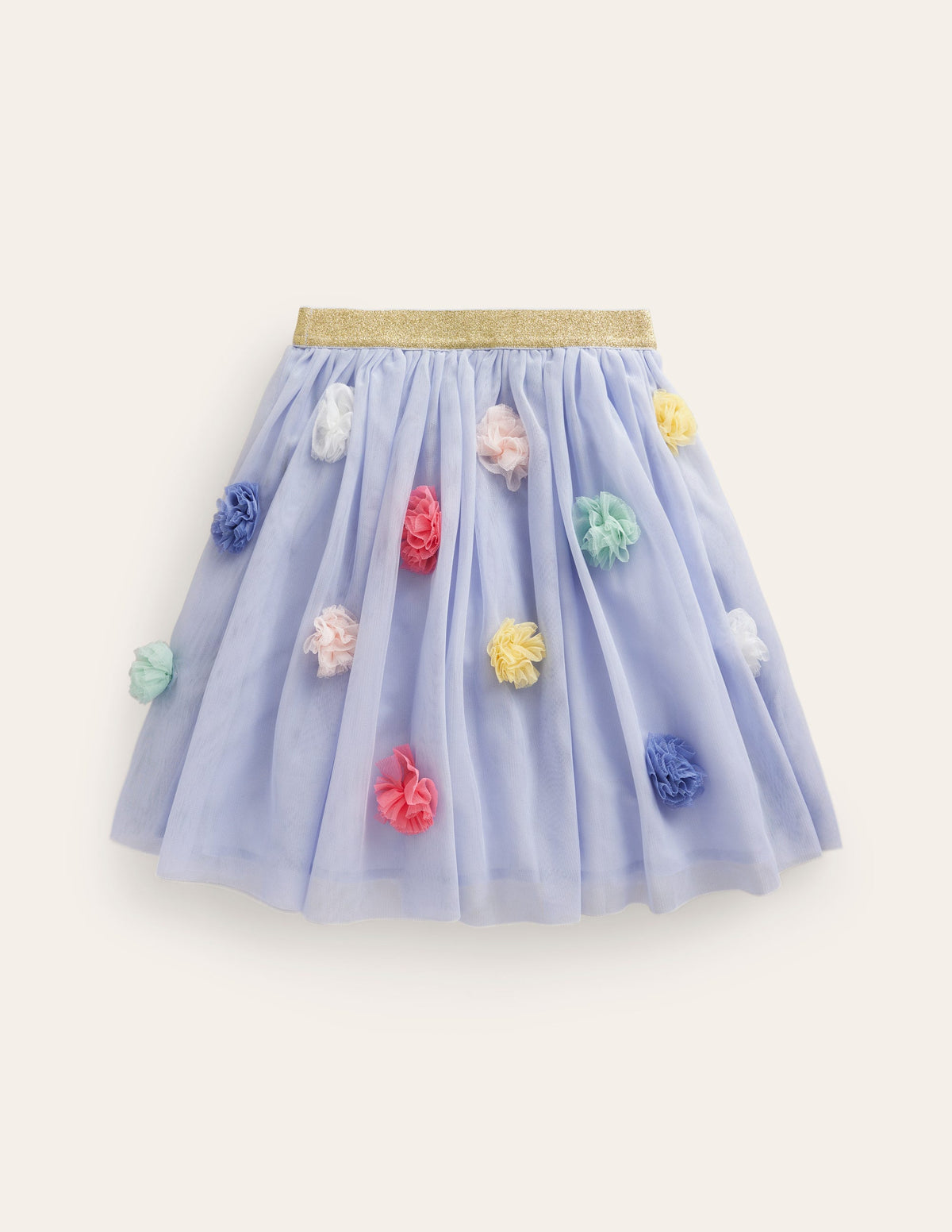 Pom Pom Tulle Midi Skirt-Provence Blue - Image 2