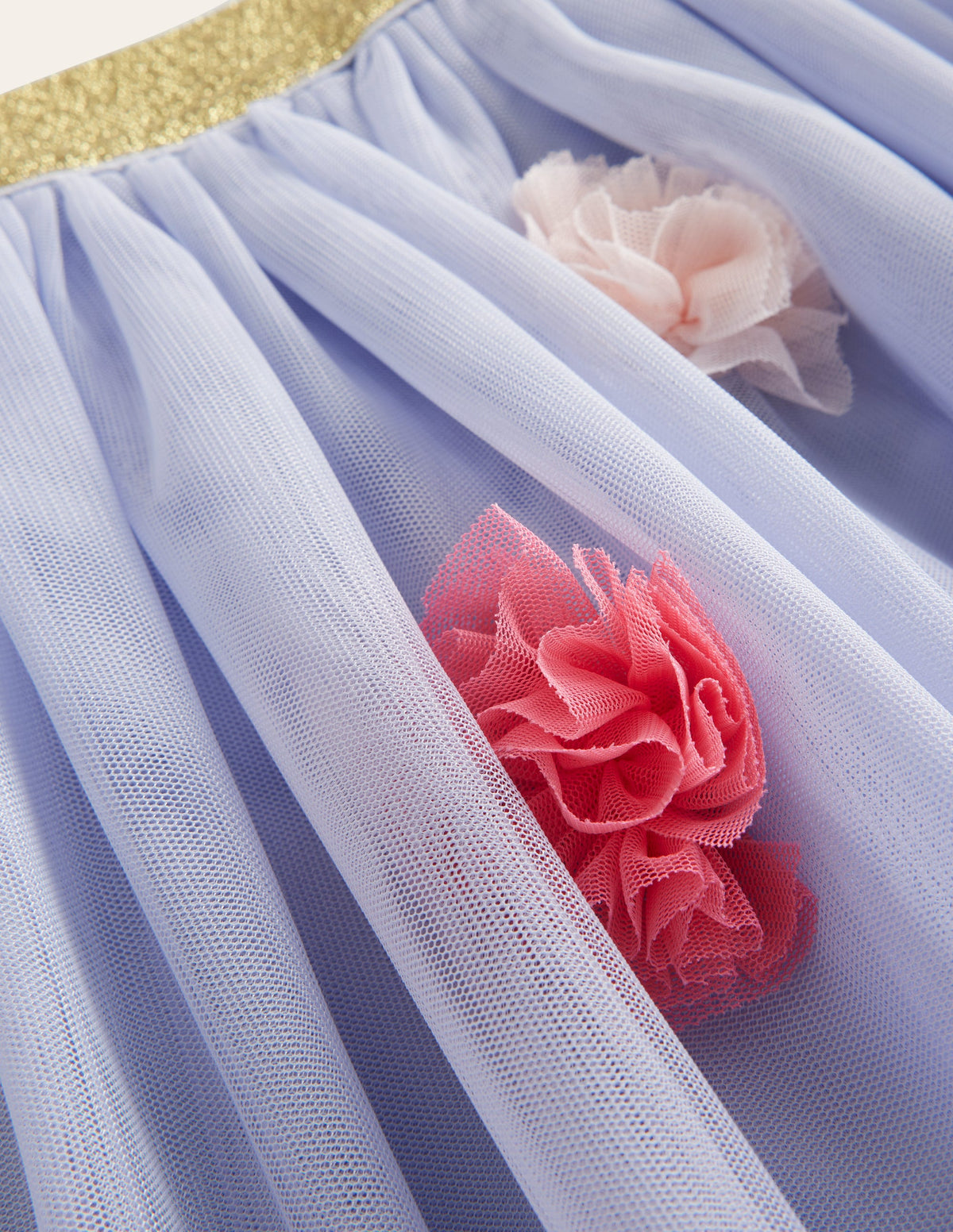 Pom Pom Tulle Midi Skirt-Provence Blue - Image 3