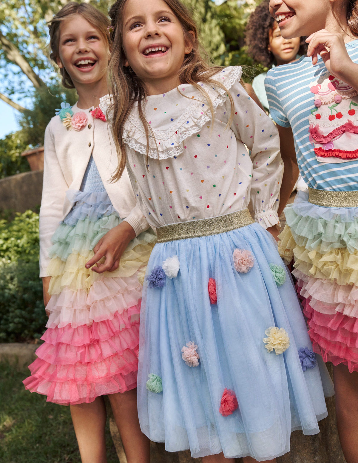 Pom Pom Tulle Midi Skirt-Provence Blue - Image 4