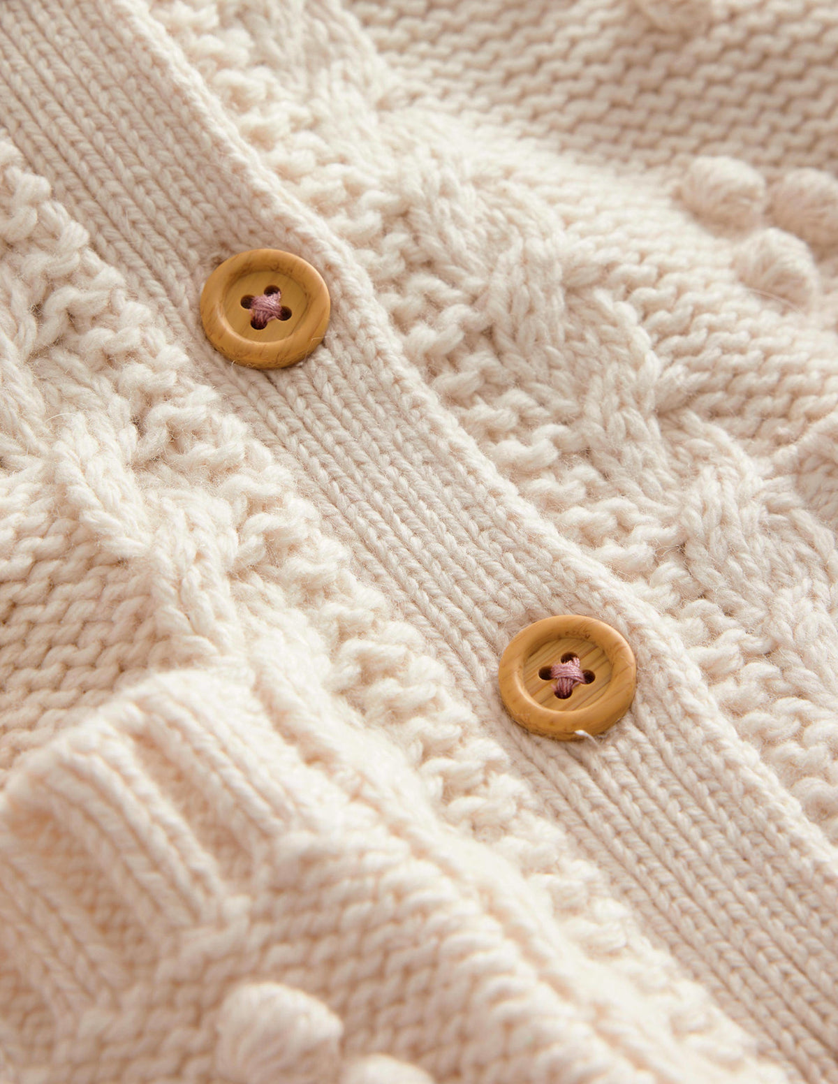 Chunky Collared Cardigan-Ecru Marl - Image 3