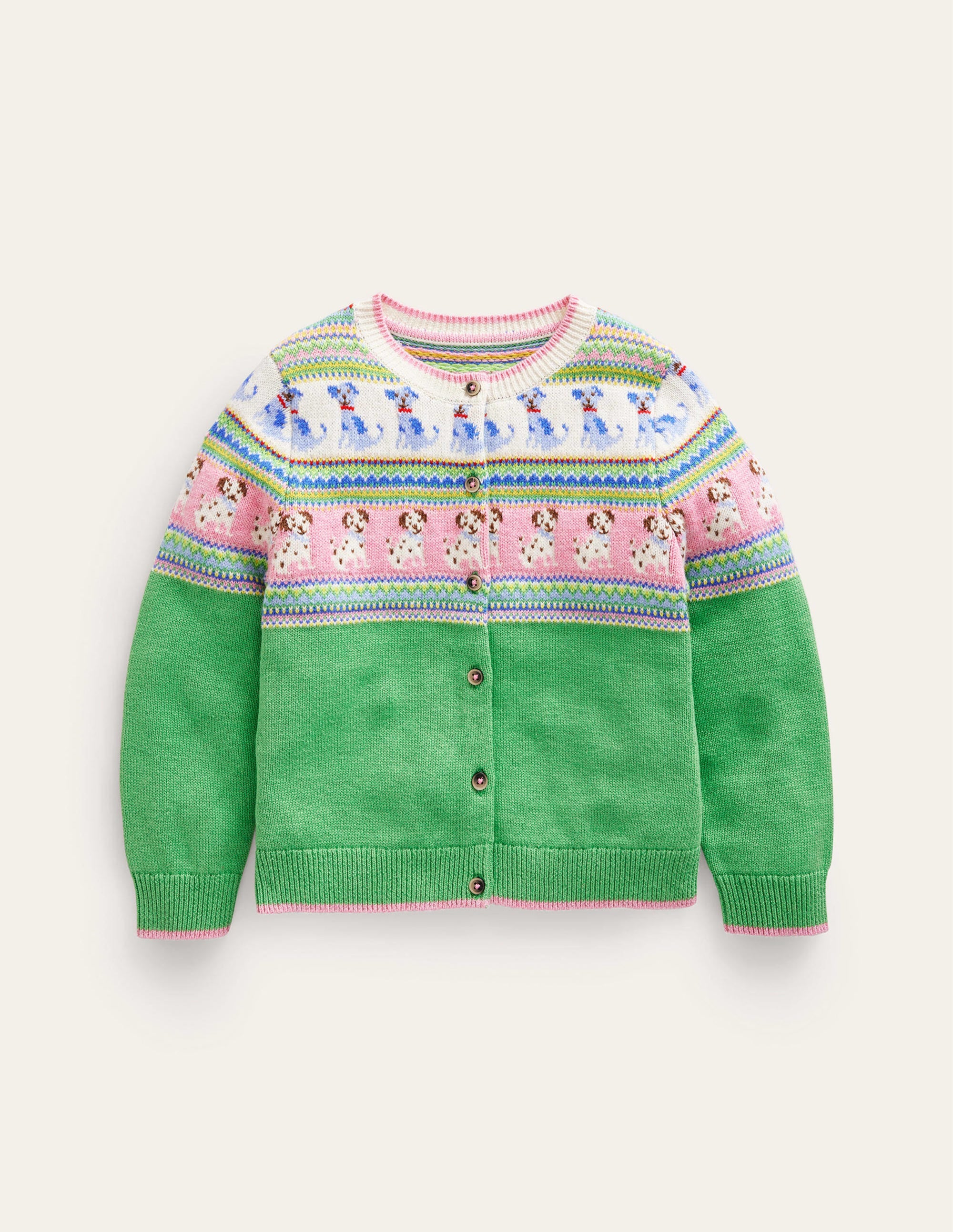Fair Isle Cardigan-Aloe Green Dogs - Image 1