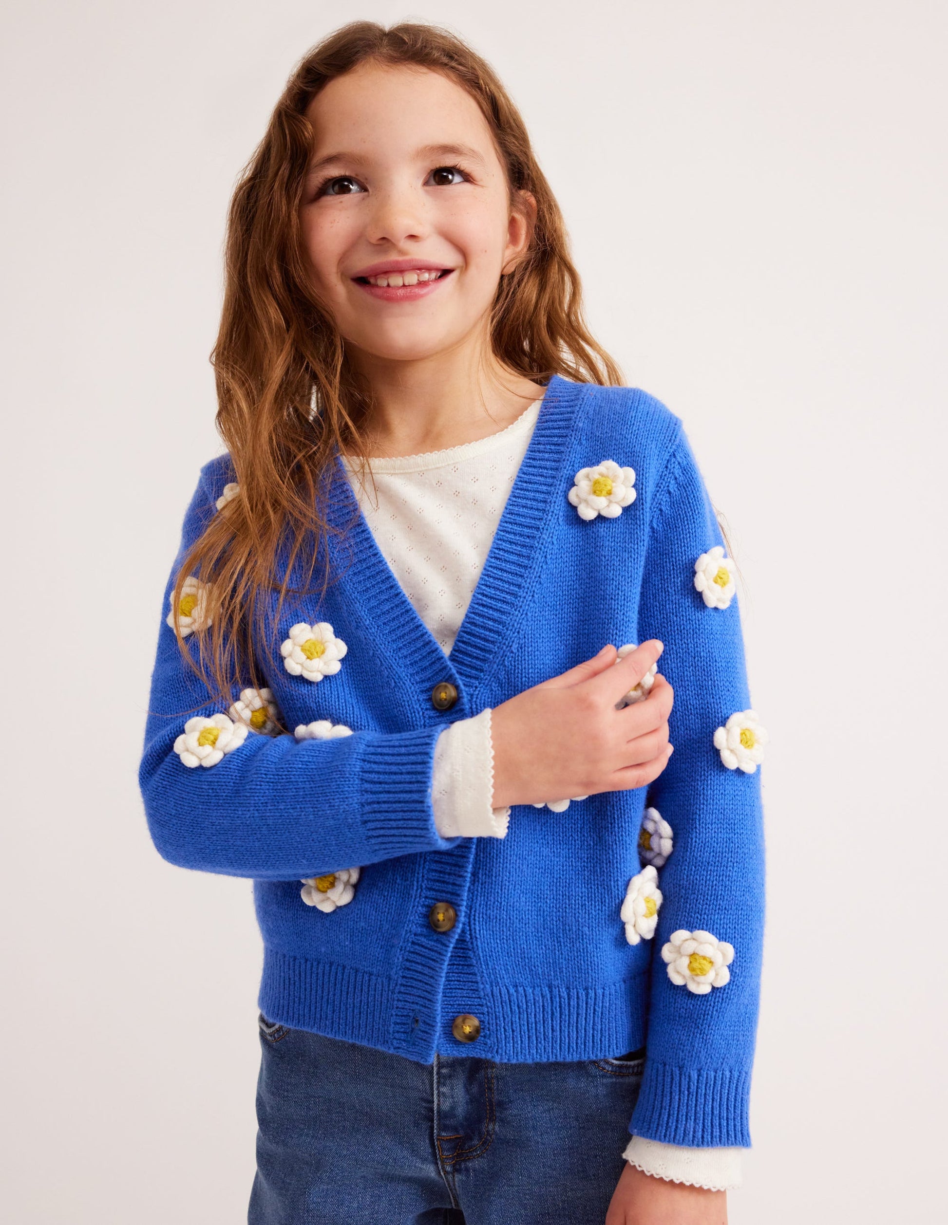Fun Crochet Cardigan-Blue Heron Daisy-4
