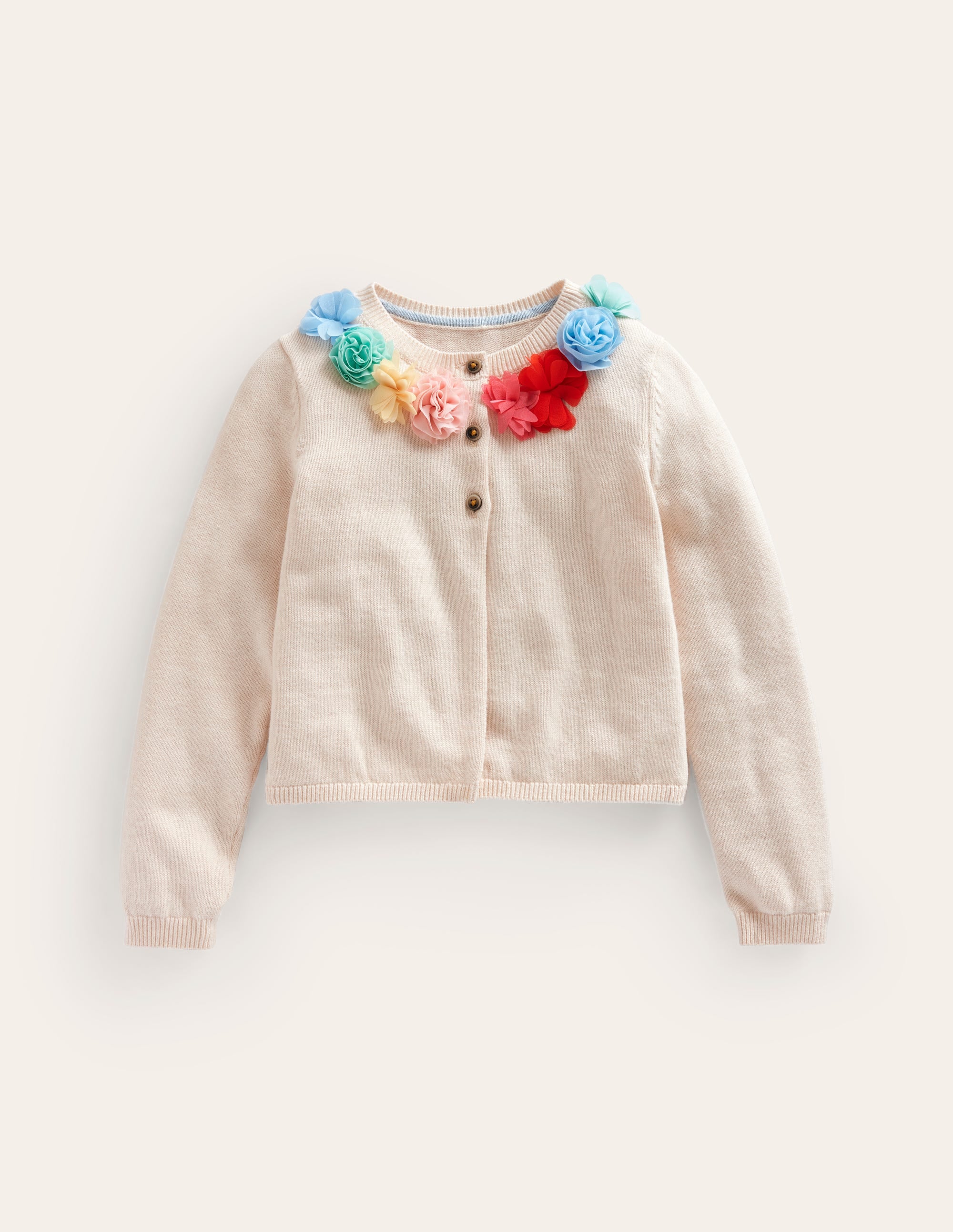 Occasion Tulle Flower Cardigan-Ivory - Image 1