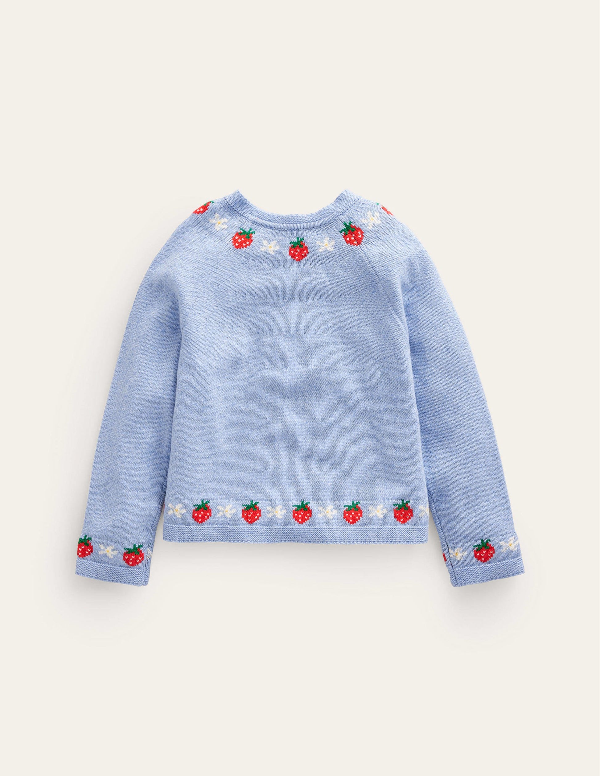 Embroidered Cardigan-Vintage Blue Strawberries-2