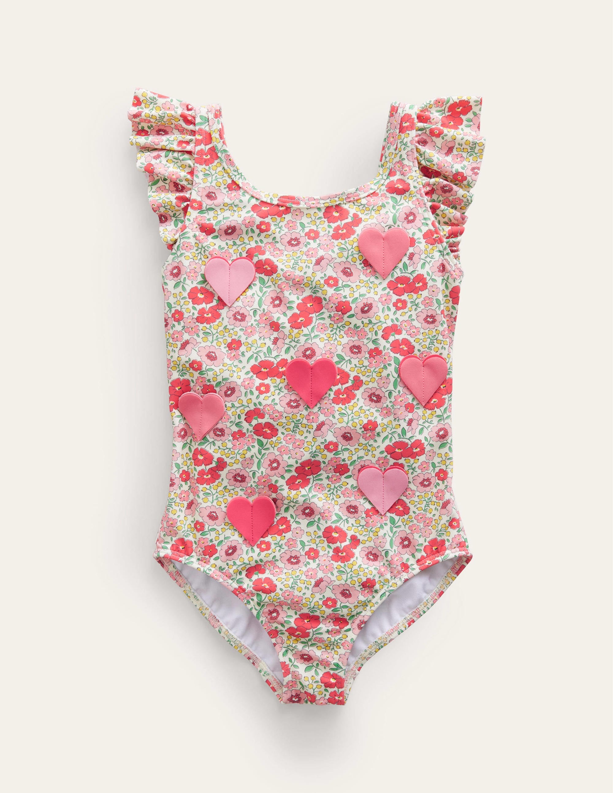 Logo Flutter Sleeve Swimsuit-Flowerbed Hearts - Image 1