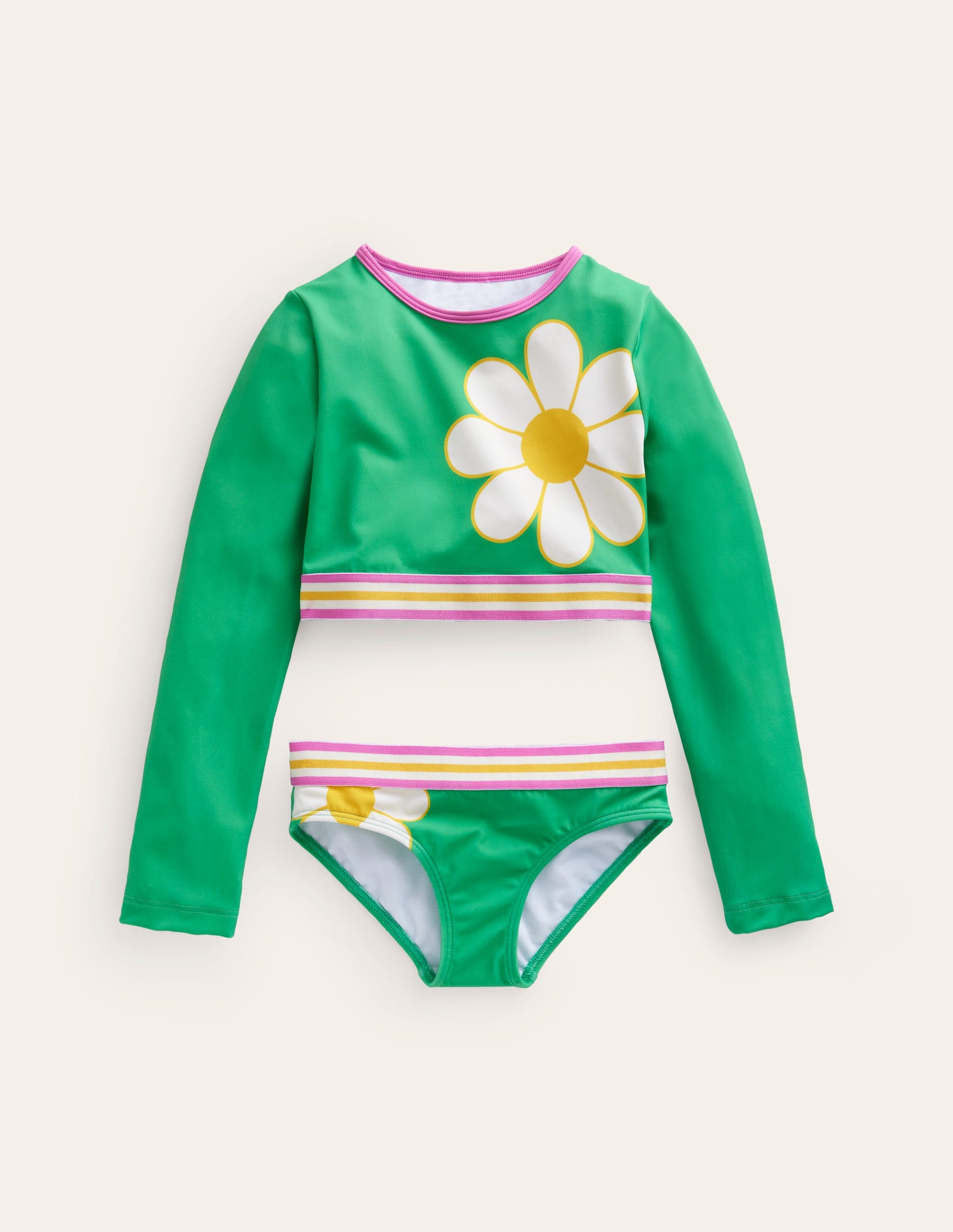 Long Sleeve Flower Set-Green Flowers-1