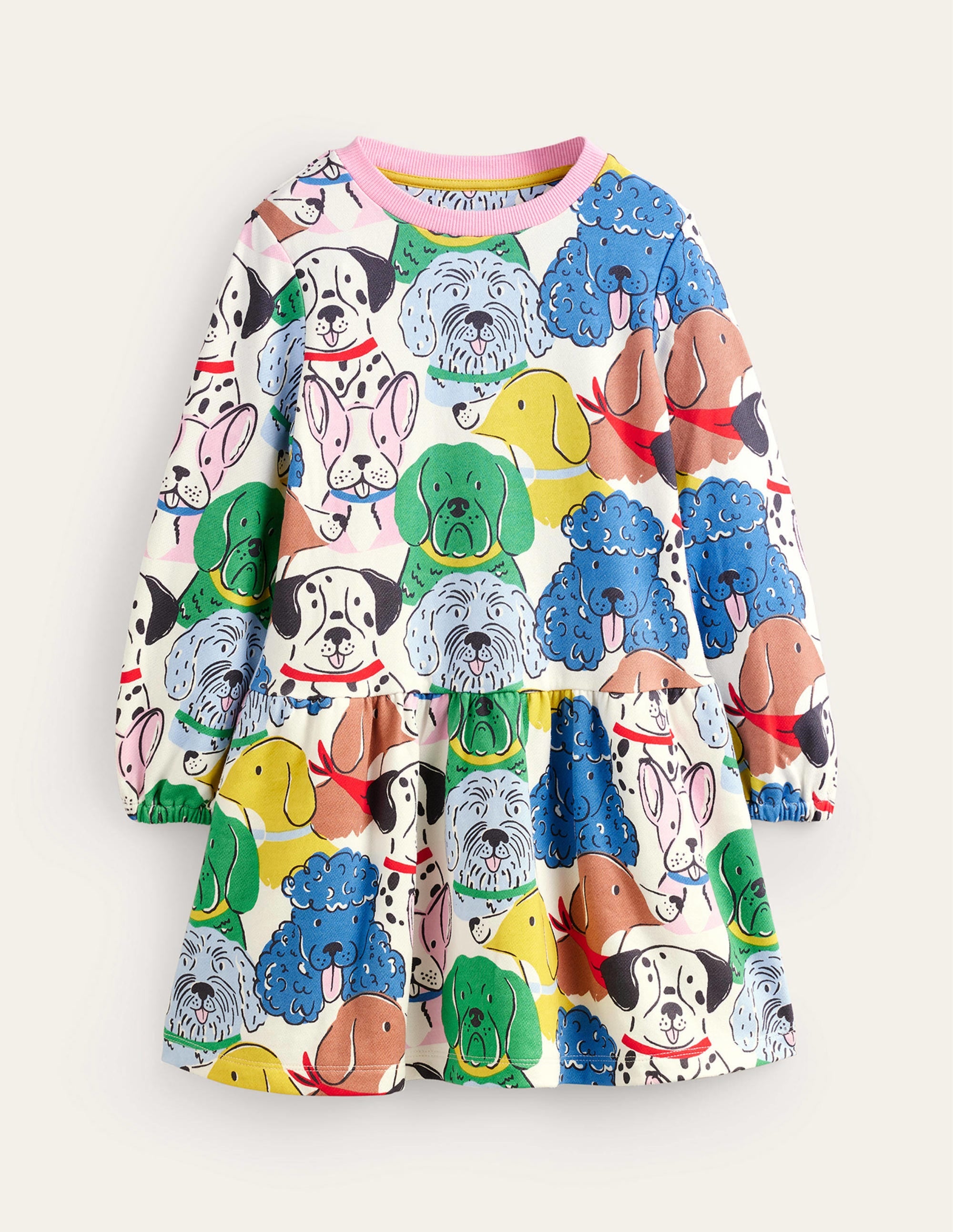 Printed Sweatshirt Dress-Multi Dogs - Image 1