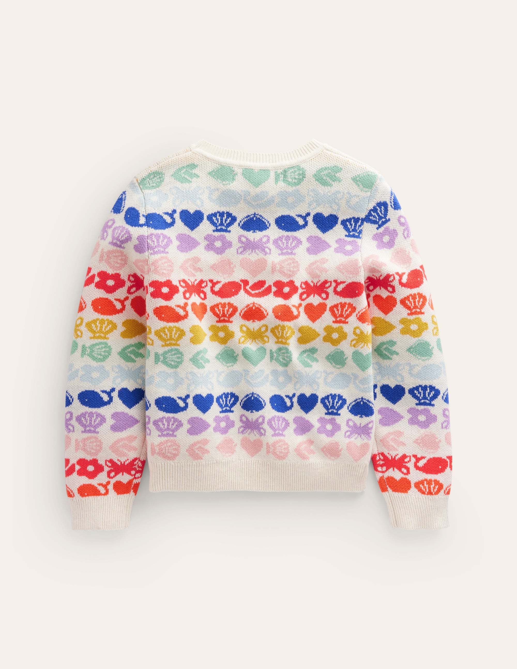 Fair Isle Jumper-Ecru Marl Rainbow - Image 2