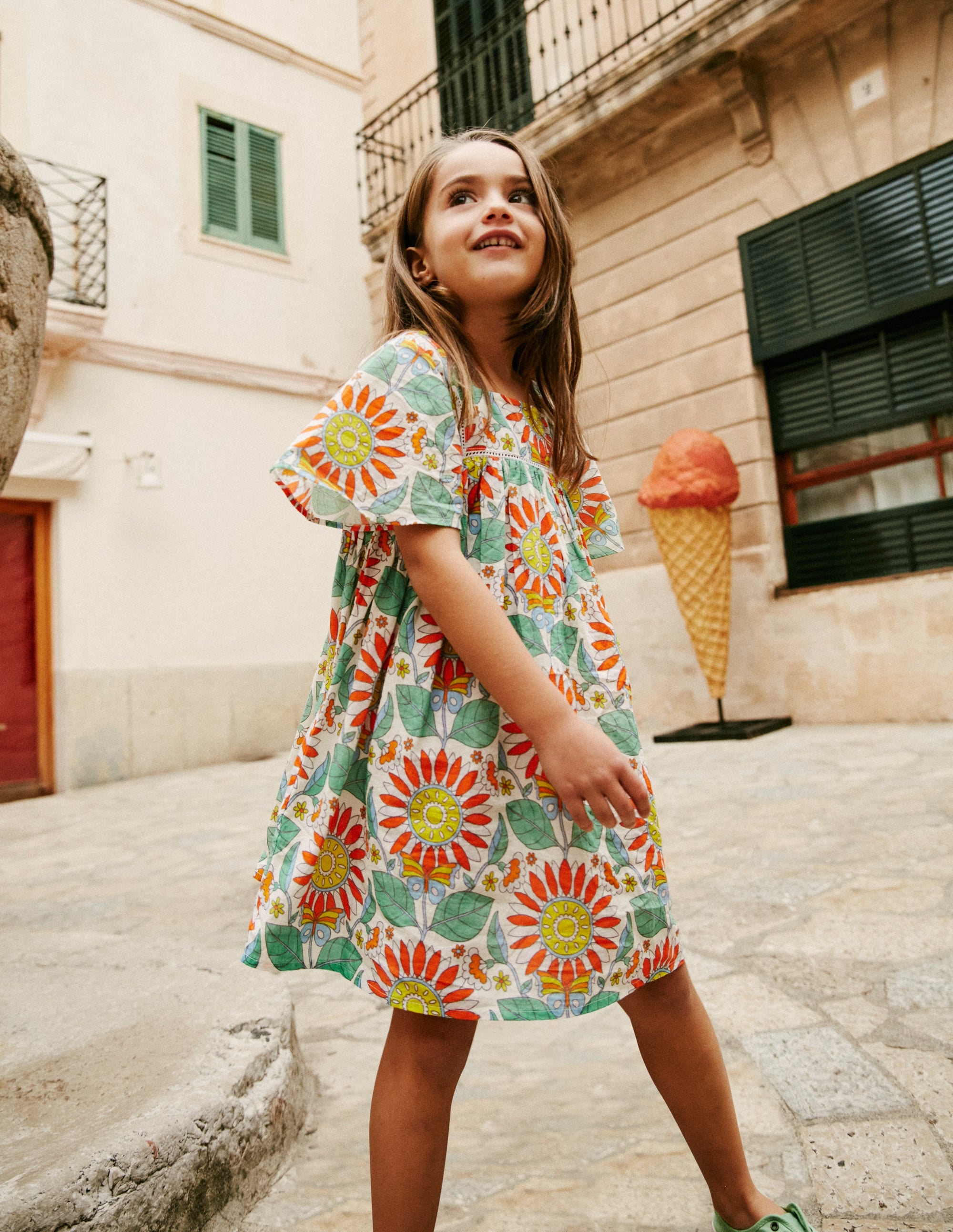 Lightweight Holiday Dress-Multi Daisy Vine - Image 4