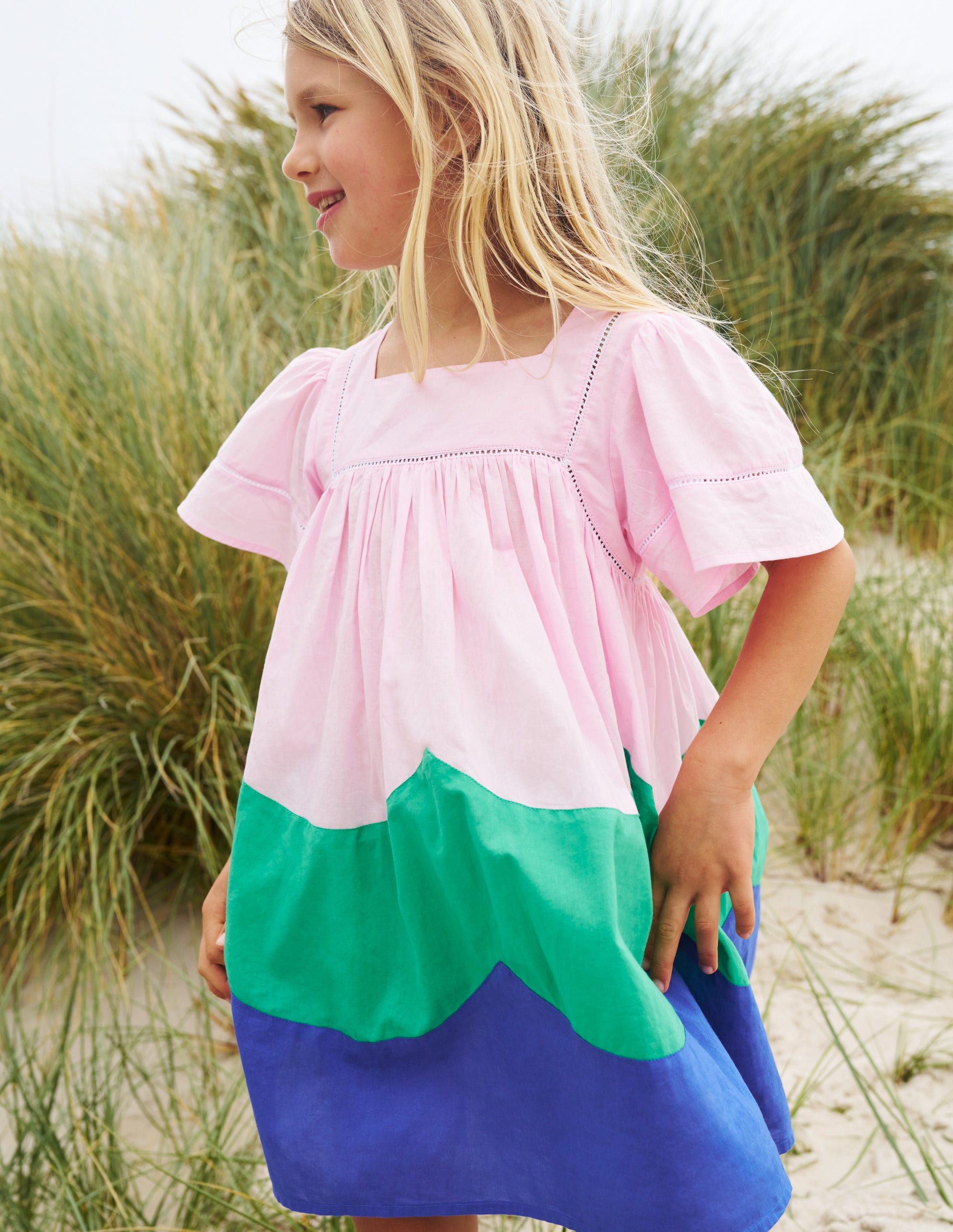 Lightweight Holiday Dress-Sugared Almond Pink Scallop - Image 4