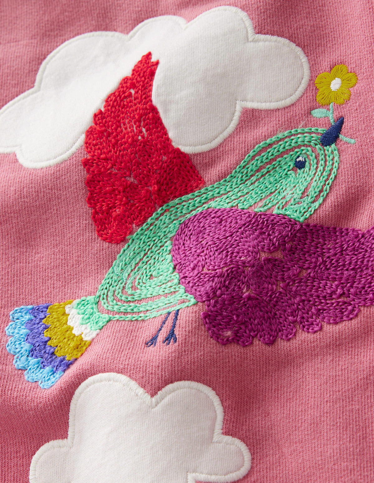 Appliqué Joggers-Cosmos Pink Bird - Image 3