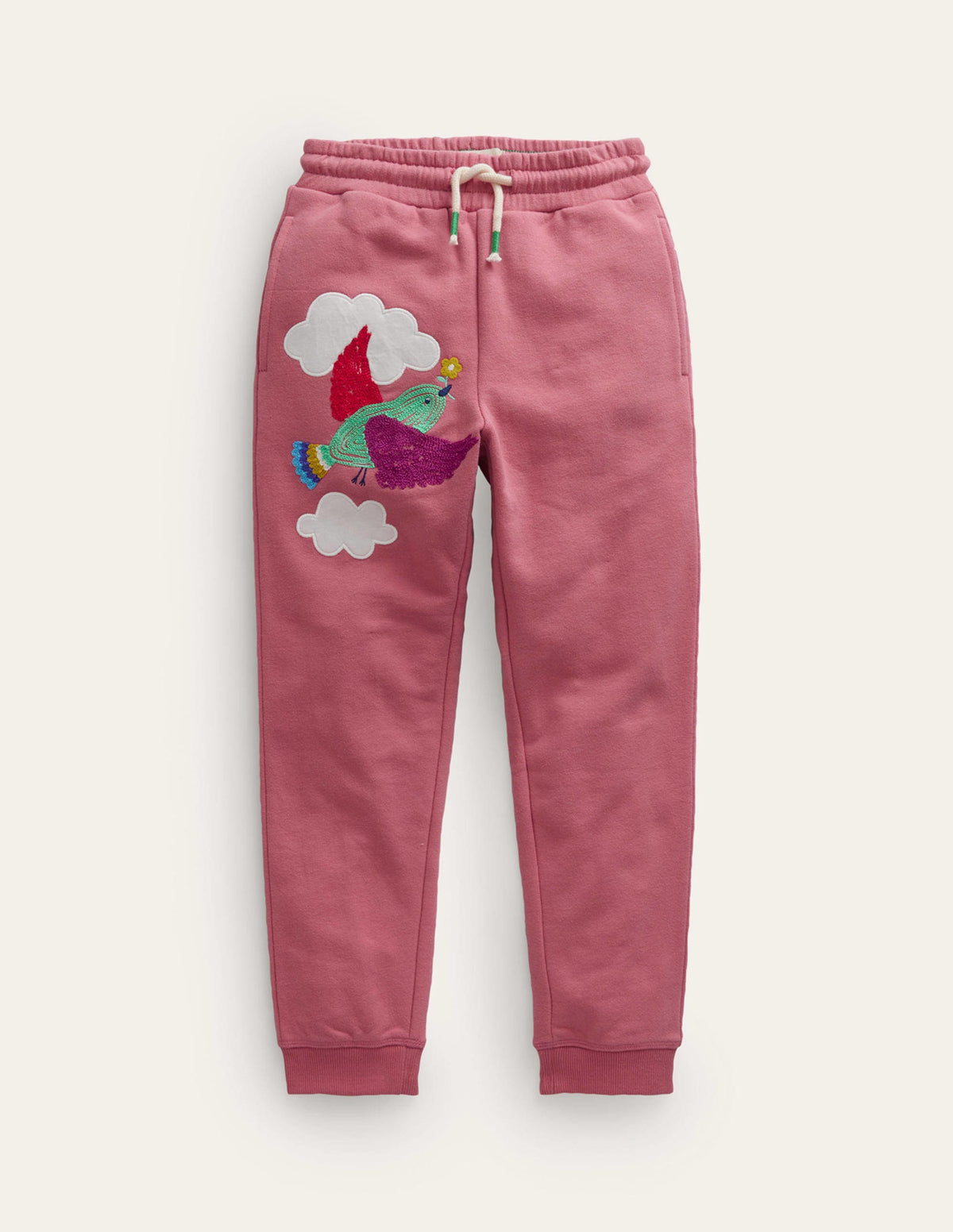 Appliqué Joggers-Cosmos Pink Bird-1