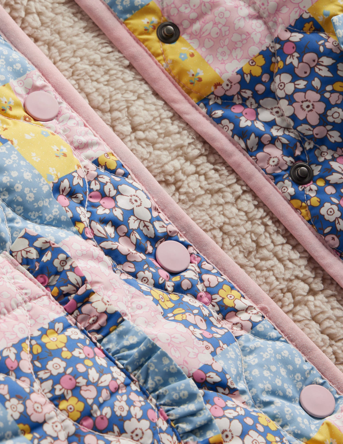 Quilted Collared Jacket-Patchwork Floral-3