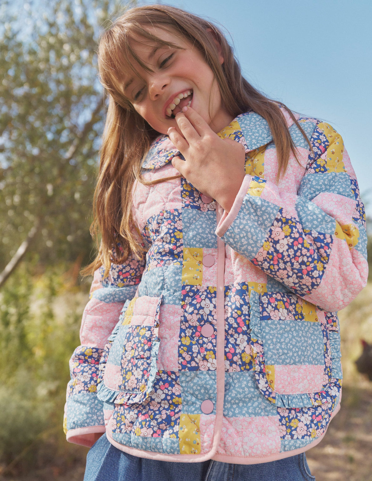 Quilted Collared Jacket-Patchwork Floral-5