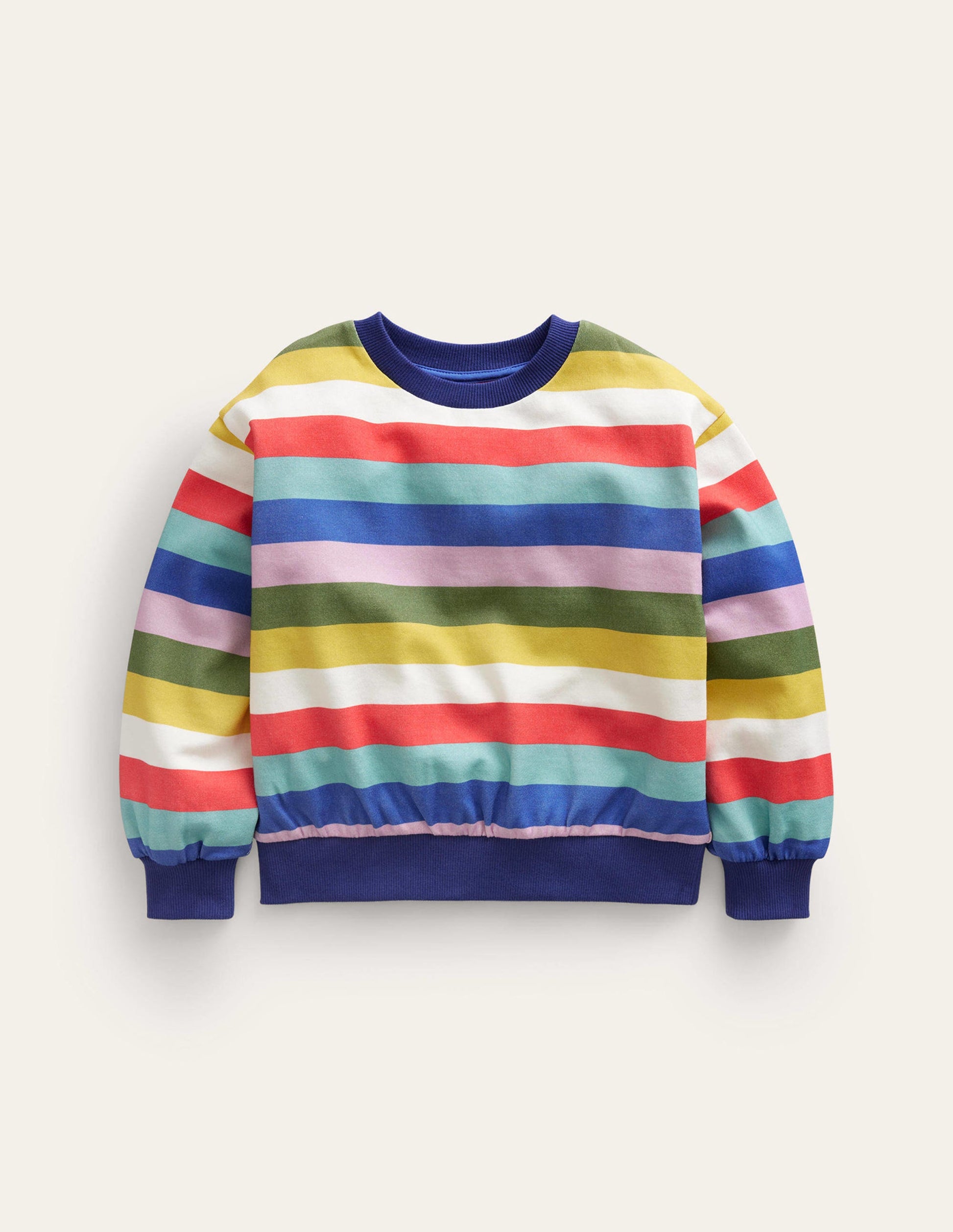 Printed Relaxed Sweatshirt-Multi Stripe-1