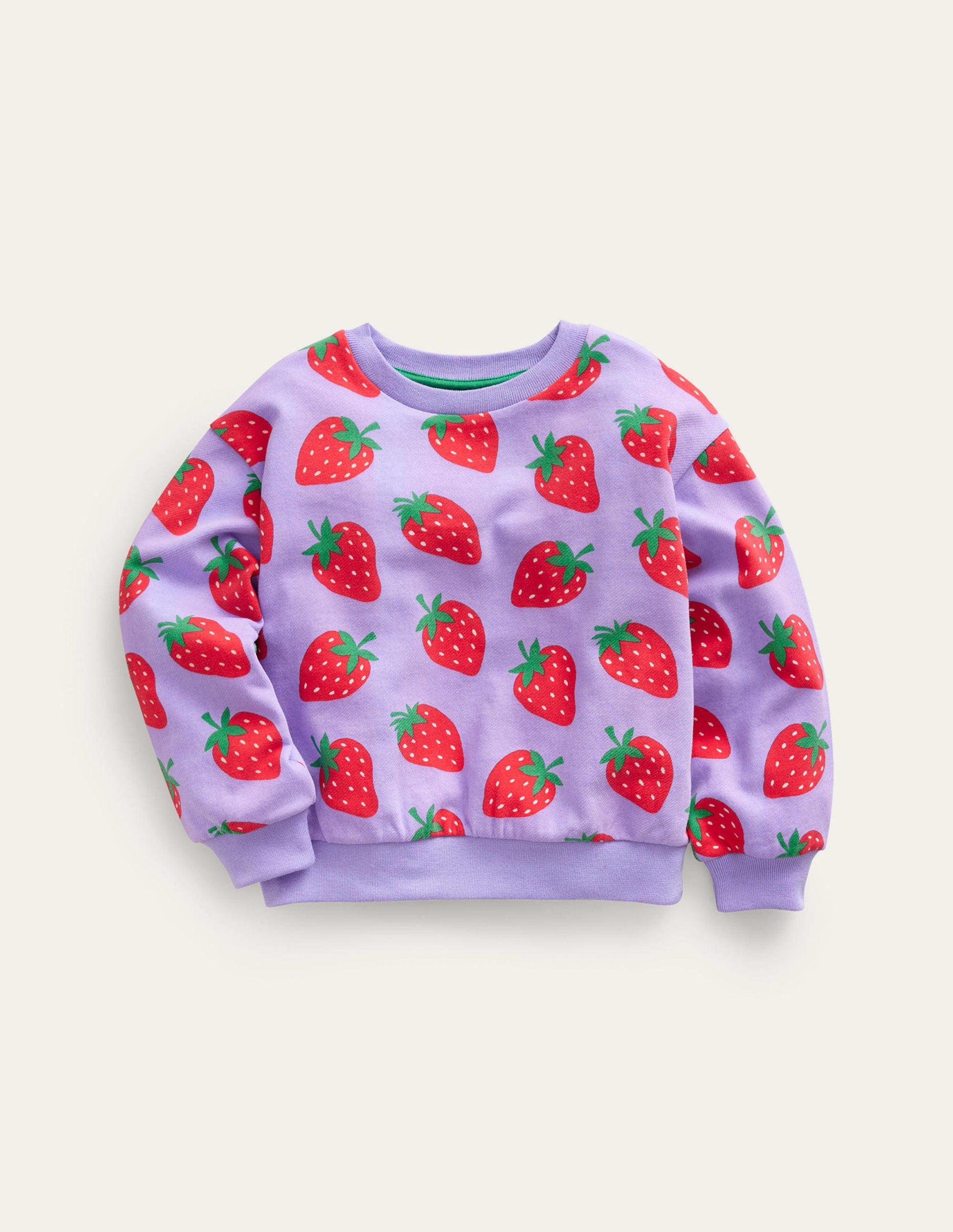 Printed Relaxed Sweatshirt-Parma Violet Strawberries-2