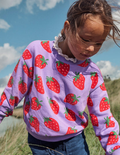 Printed Relaxed Sweatshirt-Parma Violet Strawberries-1