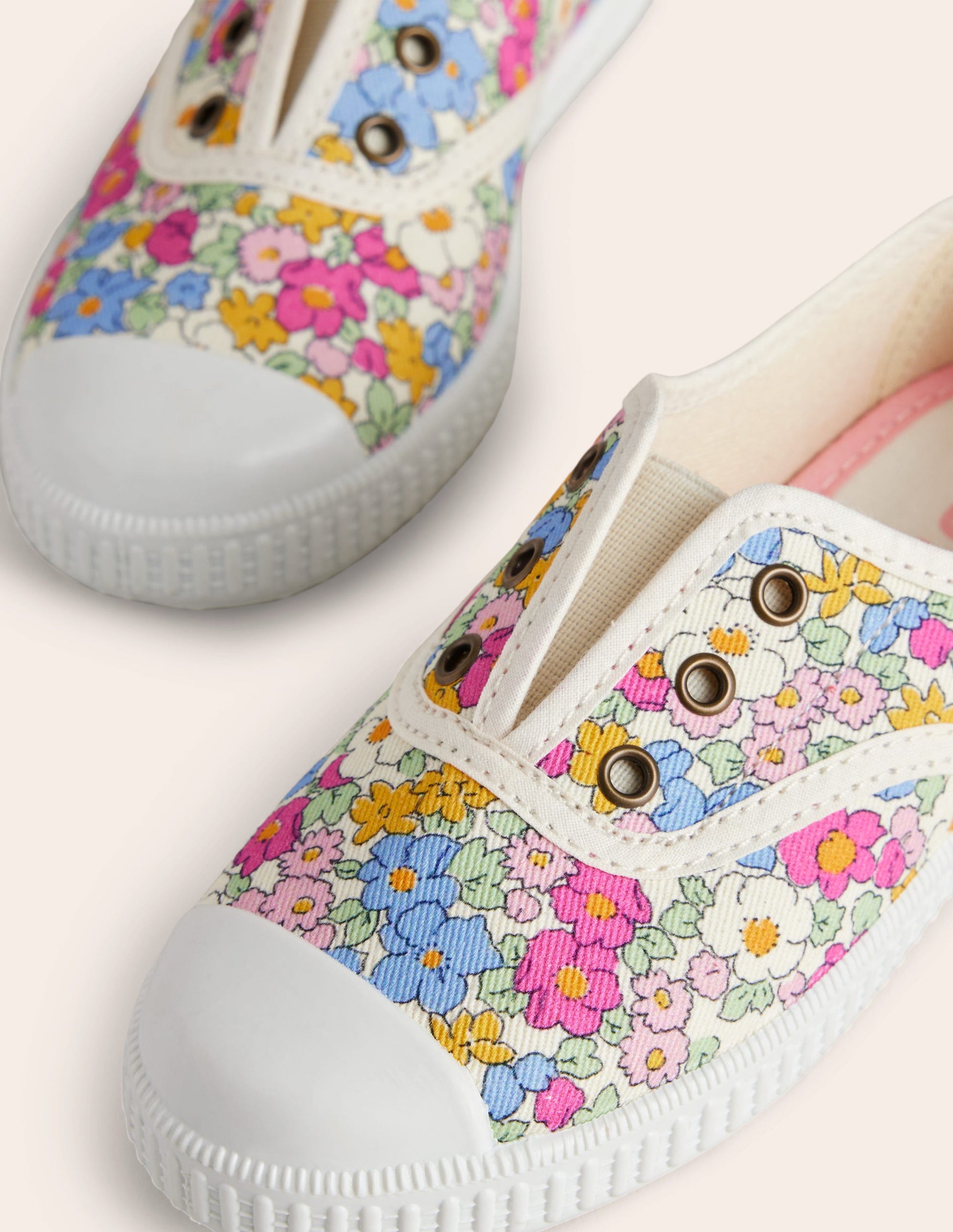 Laceless Canvas Pull-ons-Festival Pink Micro Floral-3