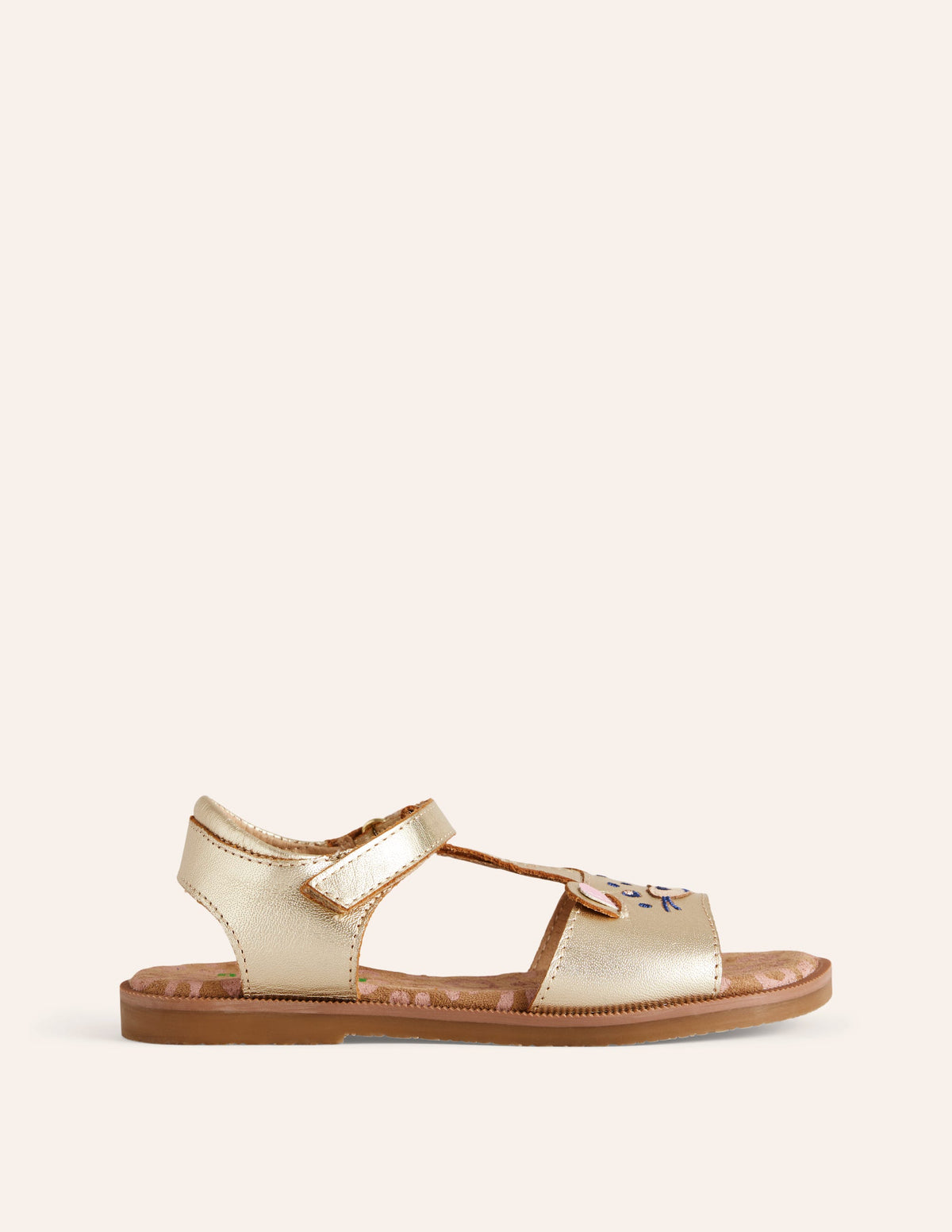 Fun Leather Sandals-Gold Metallic Leopard-1