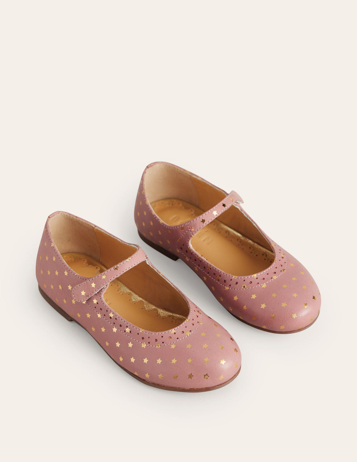 Gold Foil Star Mary Janes-Ballet Pink - Image 2