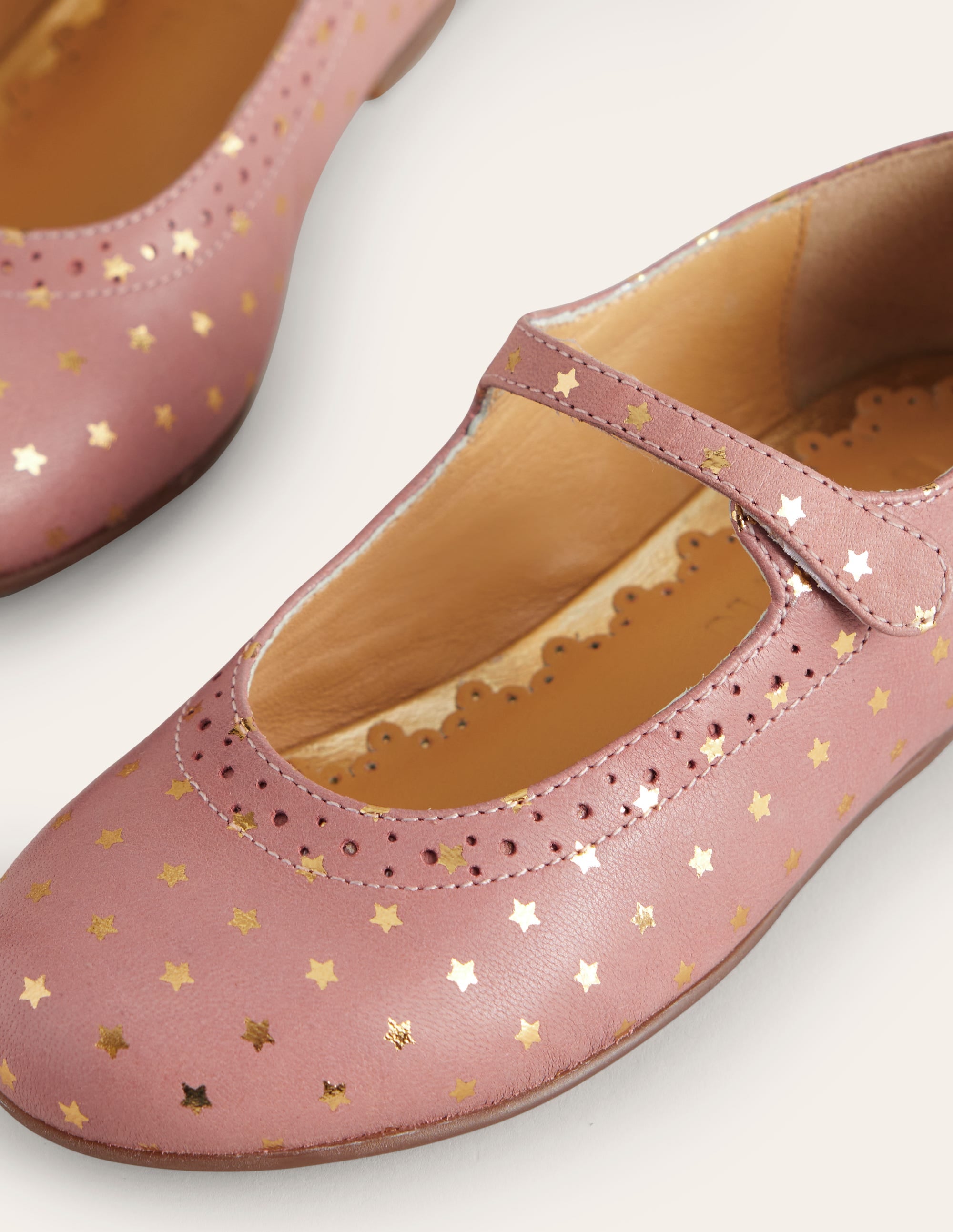 Gold Foil Star Mary Janes-Ballet Pink - Image 3